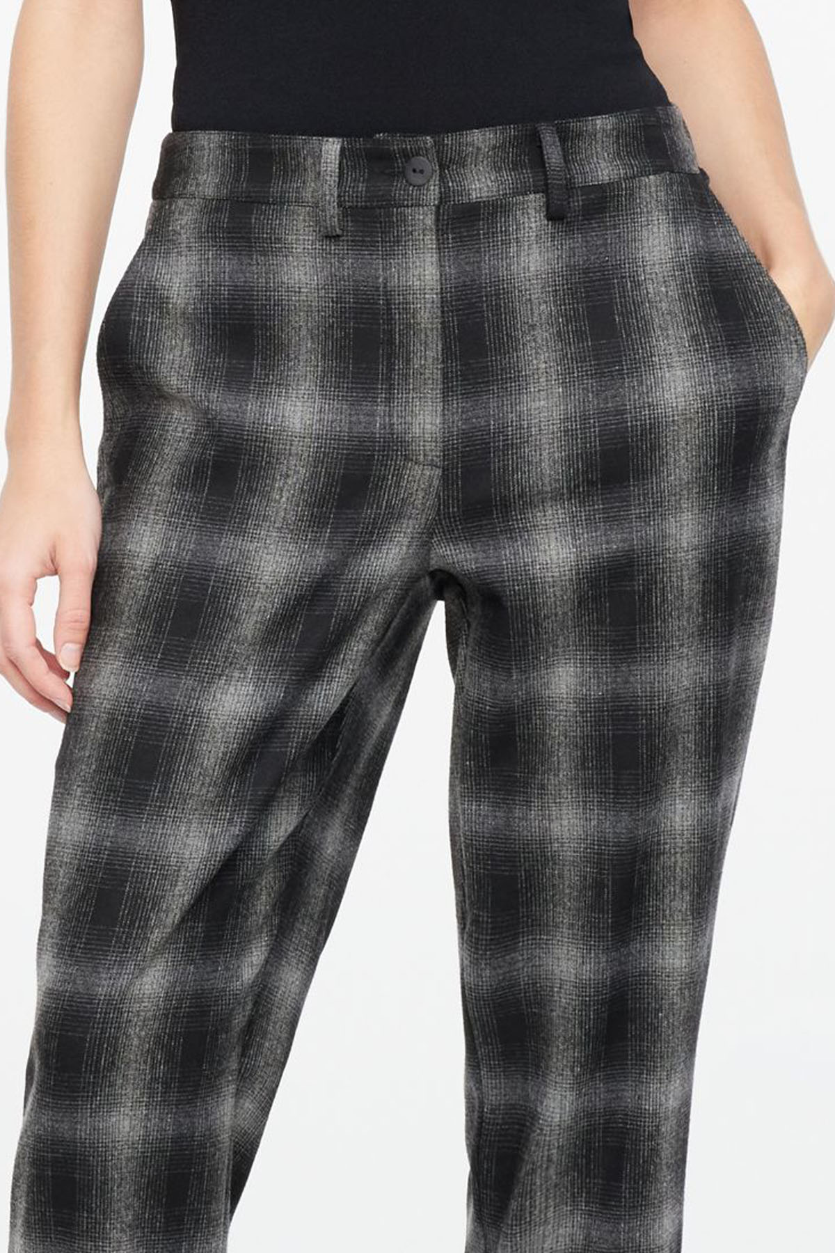 Sarah Pacini Ekoseli Crop Pantolon-Libas Trendy Fashion Store