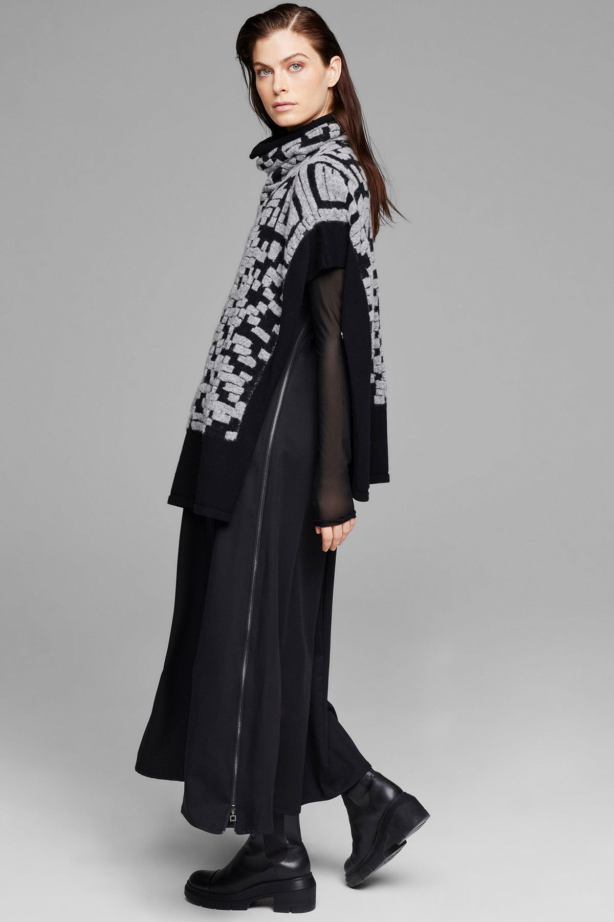Sarah Pacini Kolsuz Maxi Yün Elbise-Libas Trendy Fashion Store