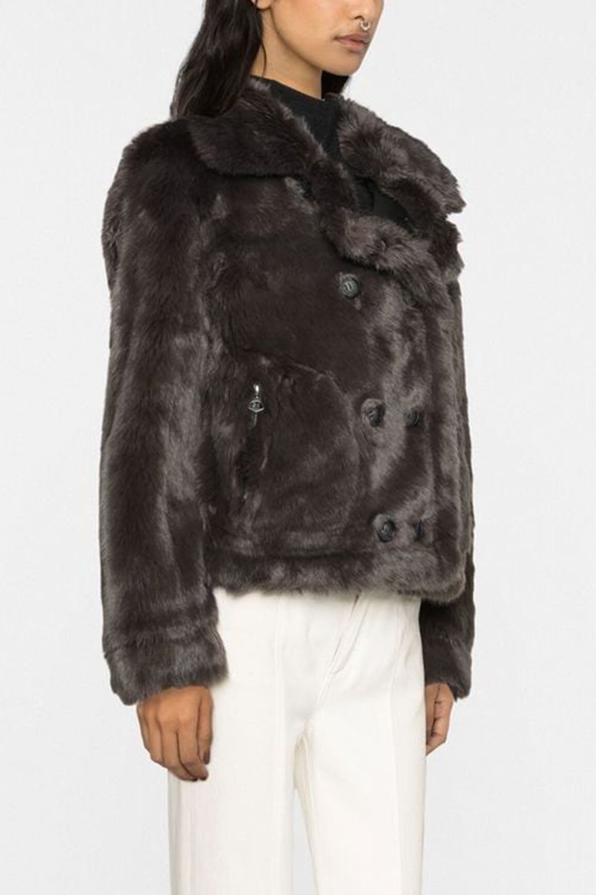 Urbancode Çift Taraflı Eko Kürk Deri Mont-Libas Trendy Fashion Store