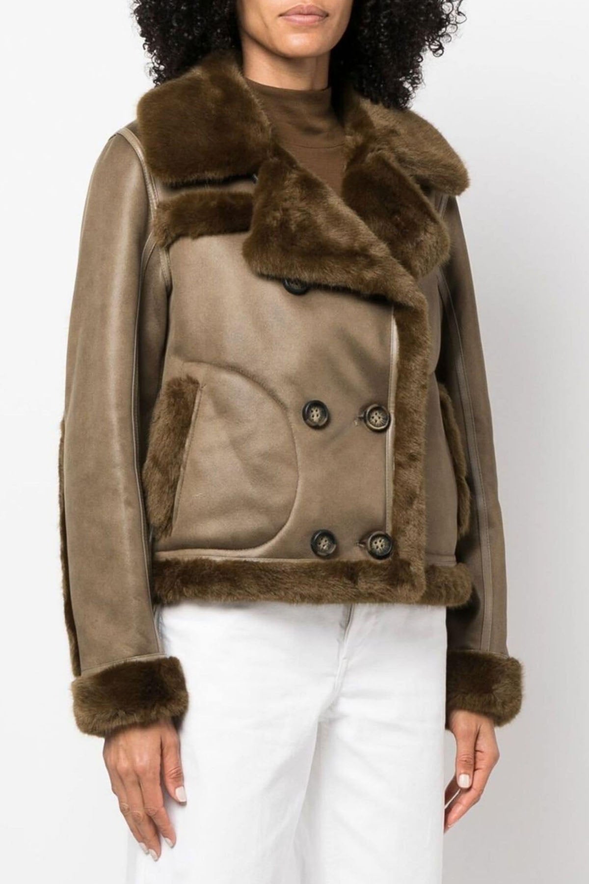 Urbancode Çift Taraflı Eko Kürk Deri Mont-Libas Trendy Fashion Store