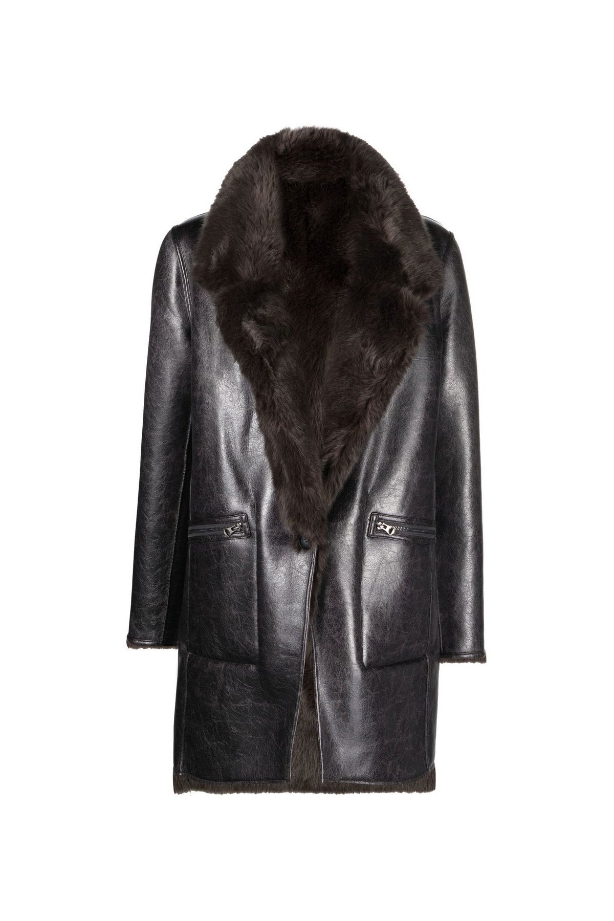 Urbancode Çift Taraflı Eko Kürk Deri Kaban-Libas Trendy Fashion Store