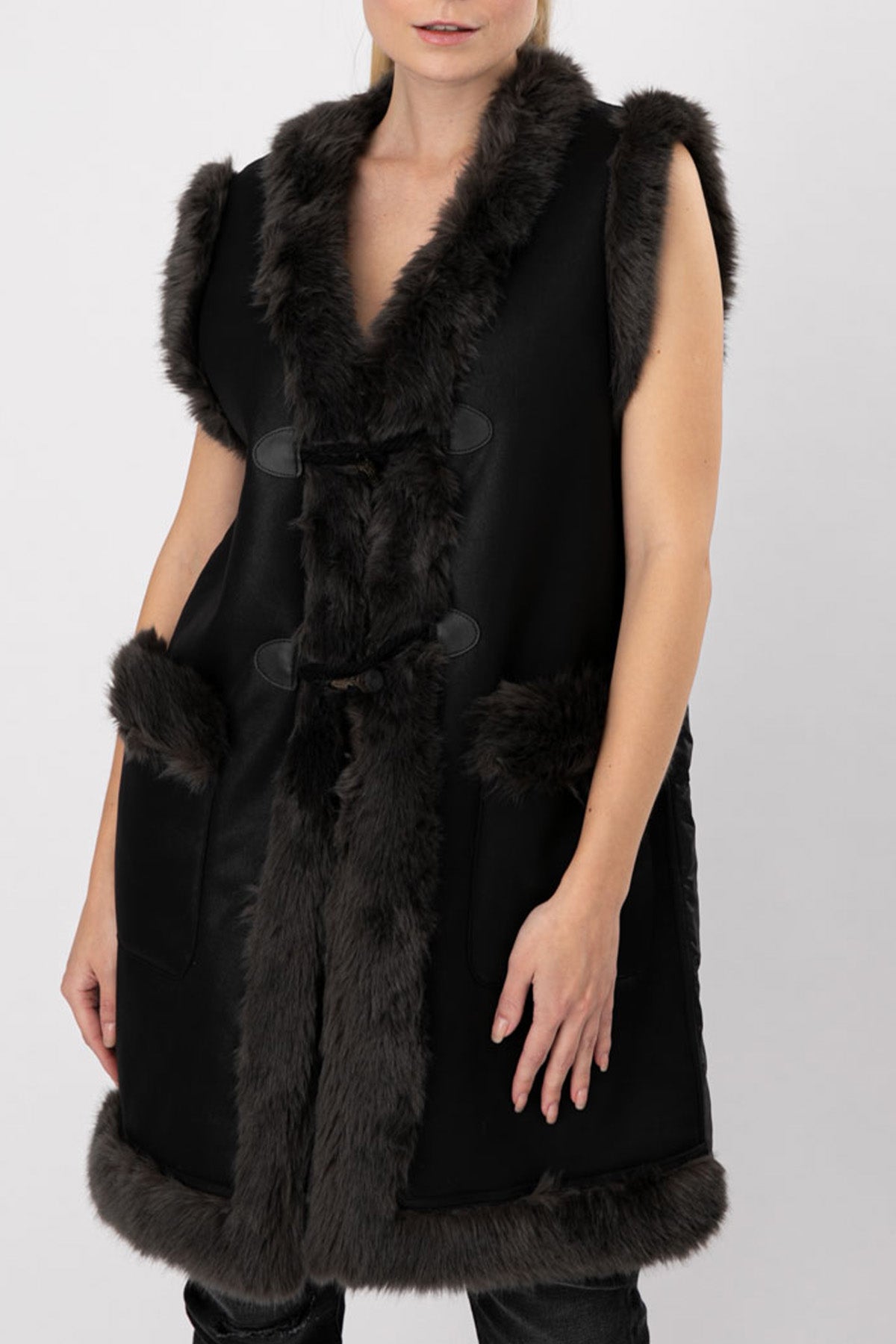 Urbancode Eko Kürk Deri Yelek-Libas Trendy Fashion Store