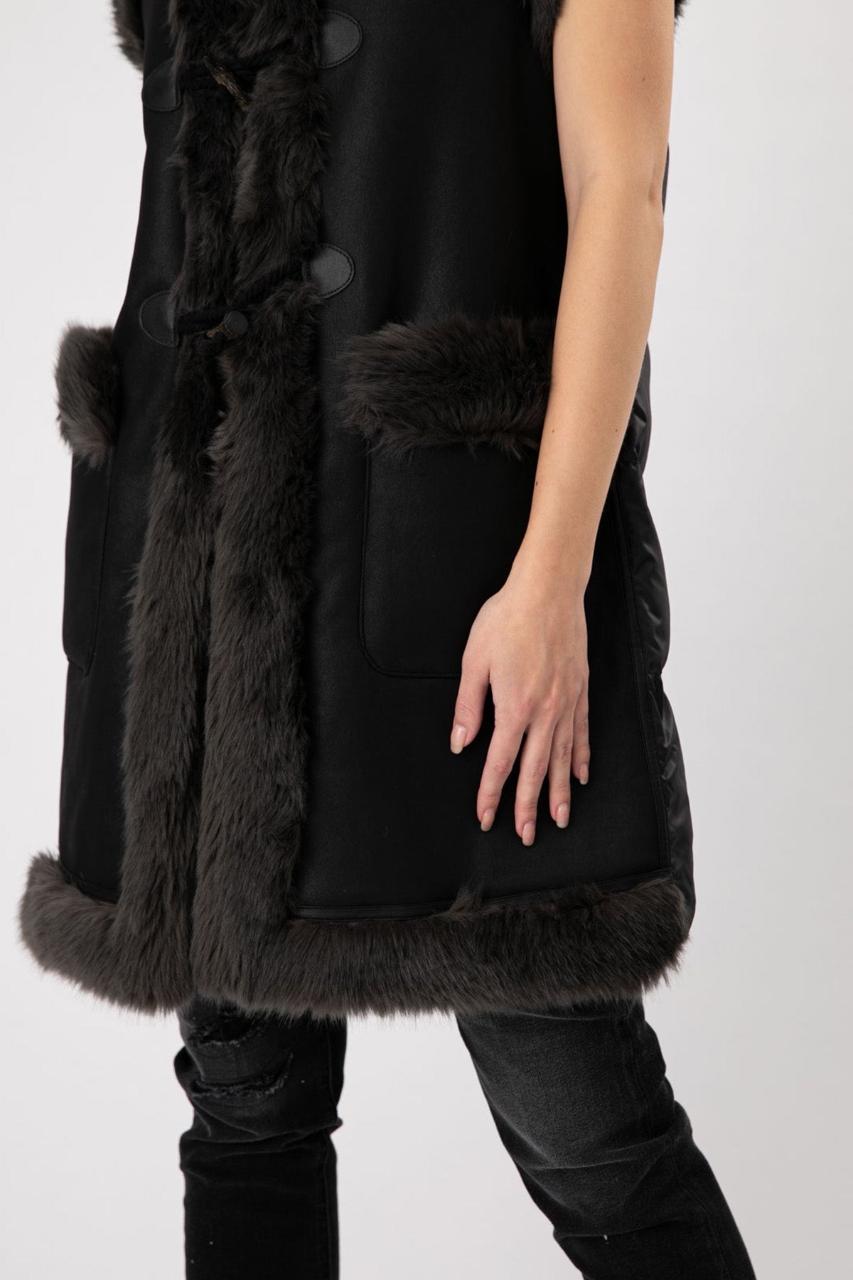 Urbancode Eko Kürk Deri Yelek-Libas Trendy Fashion Store