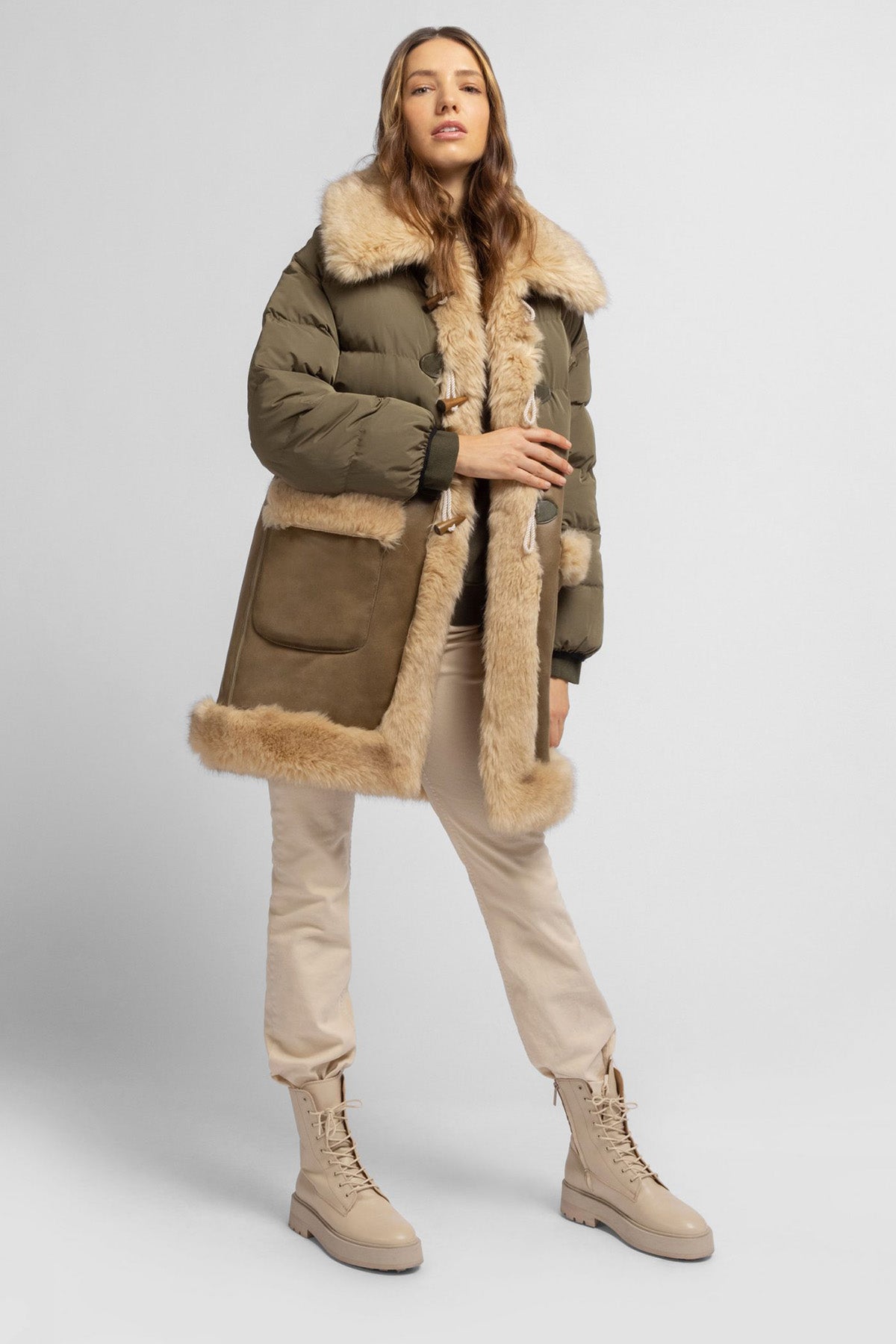 Urbancode Çift Taraflı Eko Kürk Deri Kaban-Libas Trendy Fashion Store