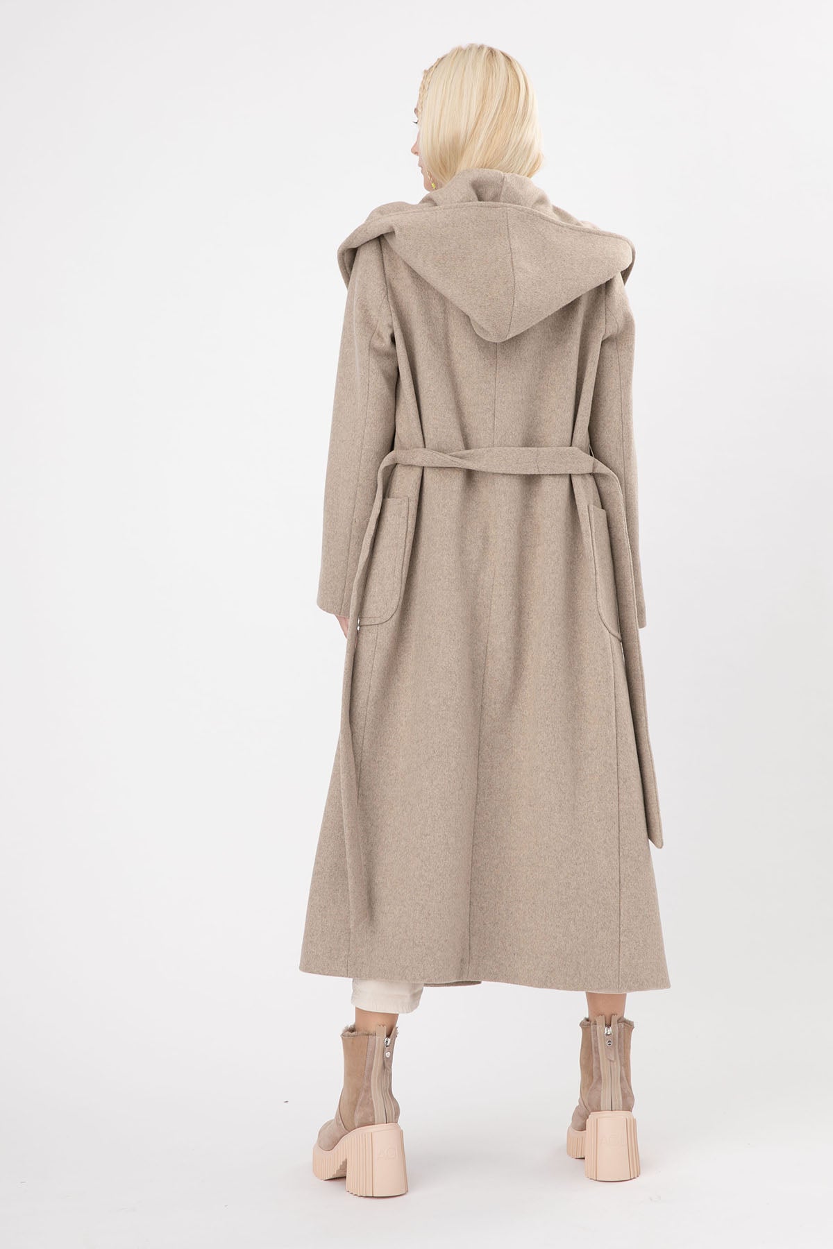 Ava Adore Kapüşonlu Kuşaklı Manto-Libas Trendy Fashion Store