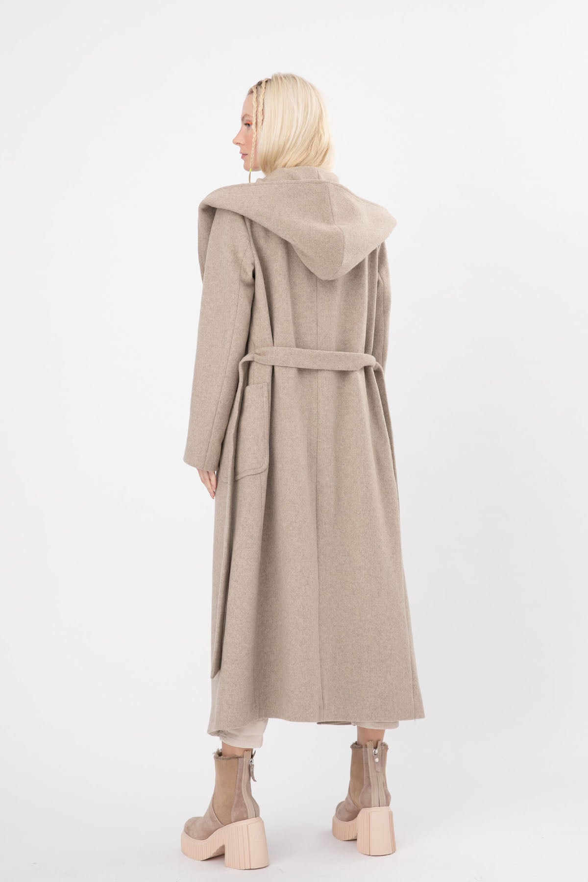 Ava Adore Kapüşonlu Kuşaklı Manto-Libas Trendy Fashion Store