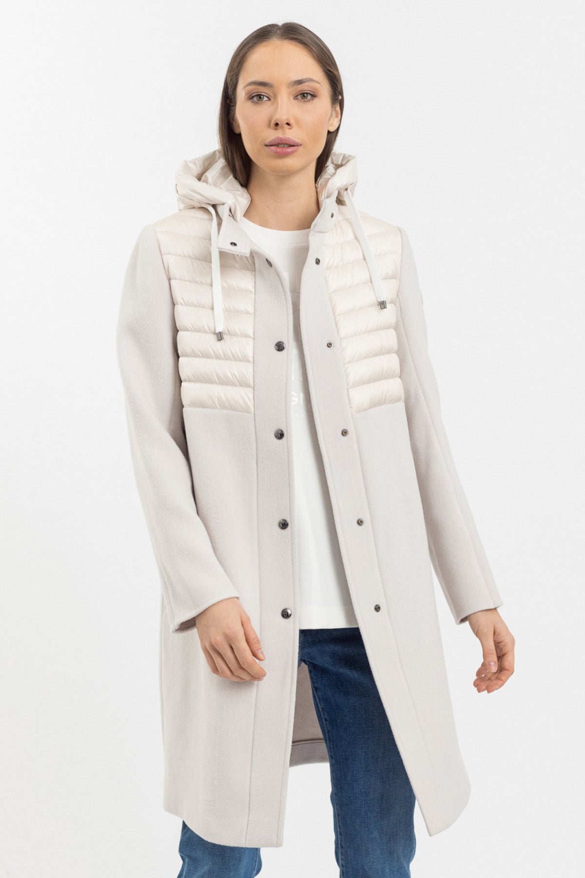 Bogner Isy Puffer Detaylı Kapüşonlu Yün Kaban-Libas Trendy Fashion Store