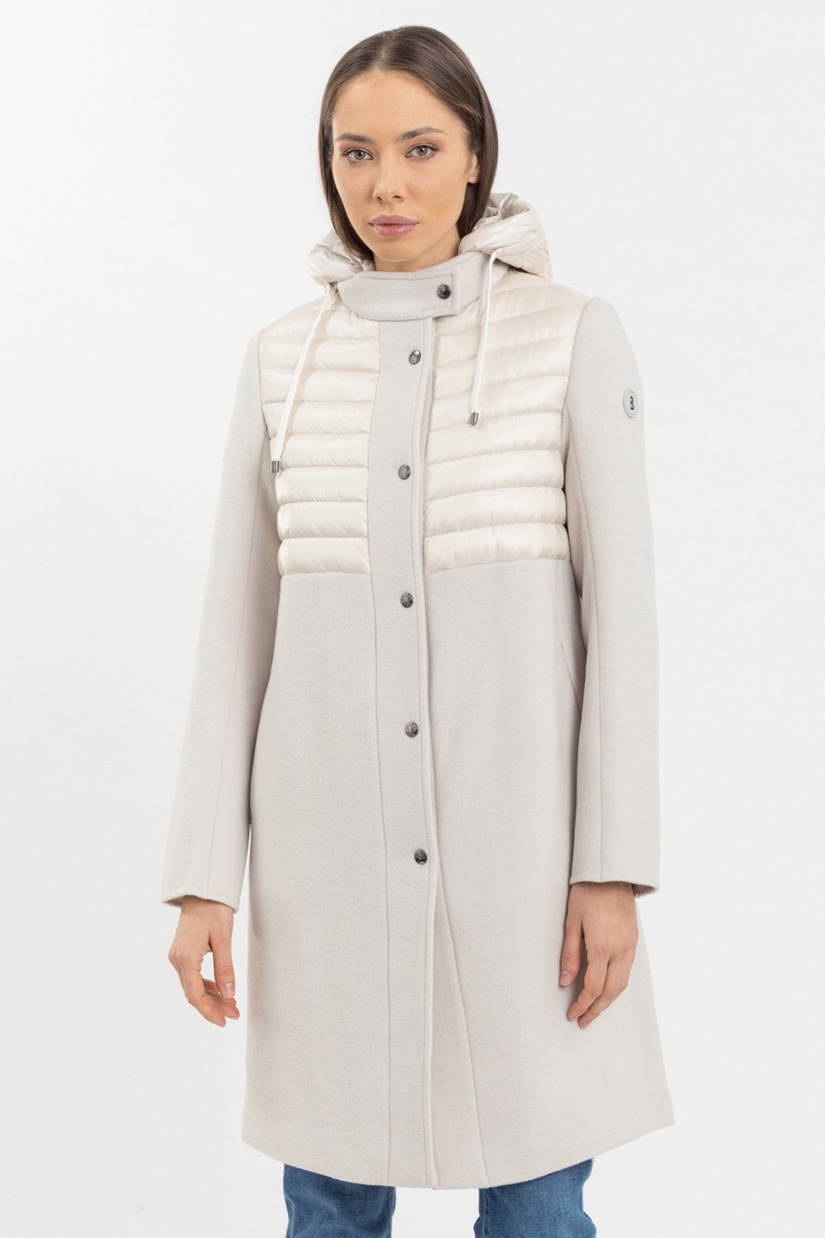 Bogner Isy Puffer Detaylı Kapüşonlu Yün Kaban-Libas Trendy Fashion Store