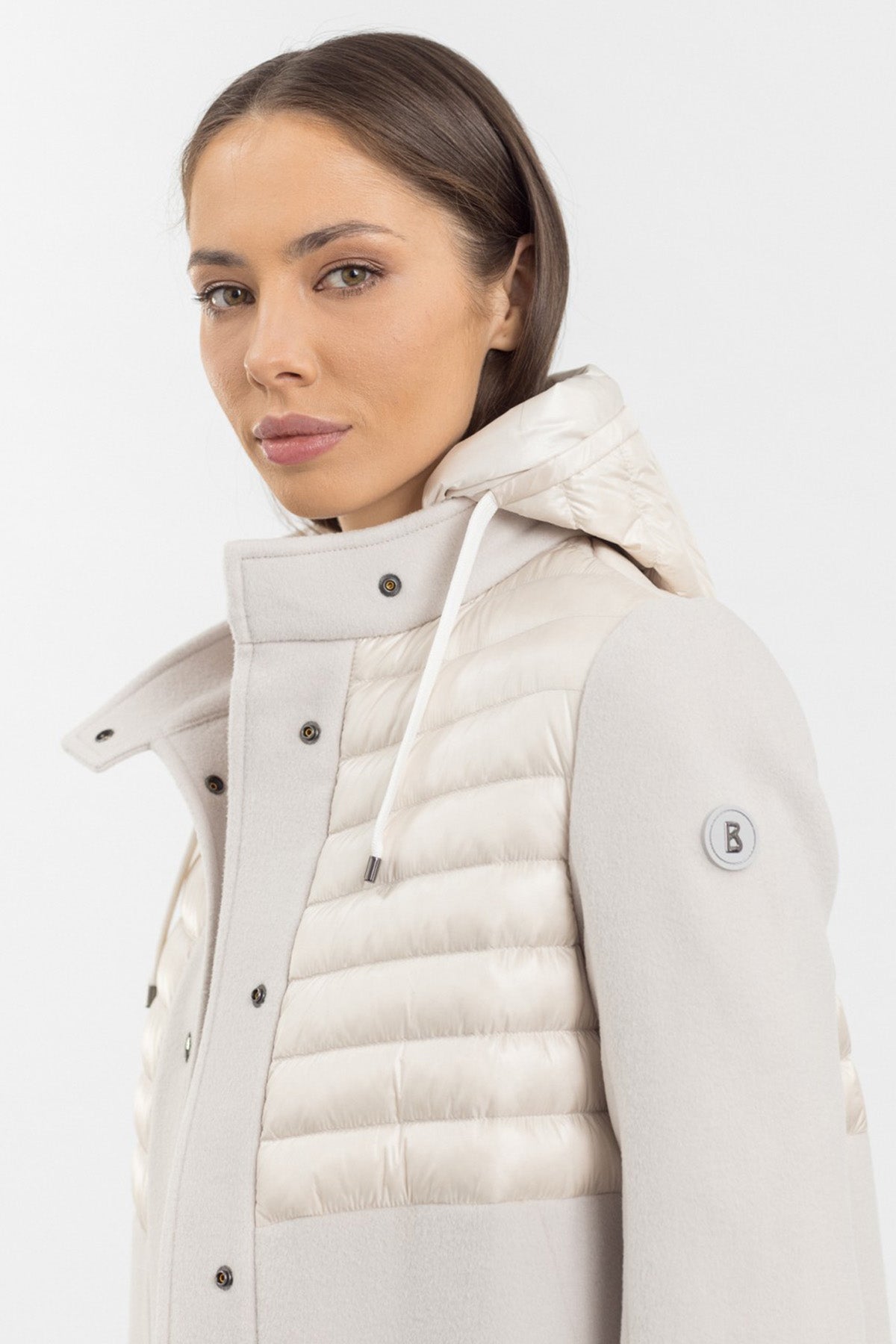 Bogner Isy Puffer Detaylı Kapüşonlu Yün Kaban-Libas Trendy Fashion Store