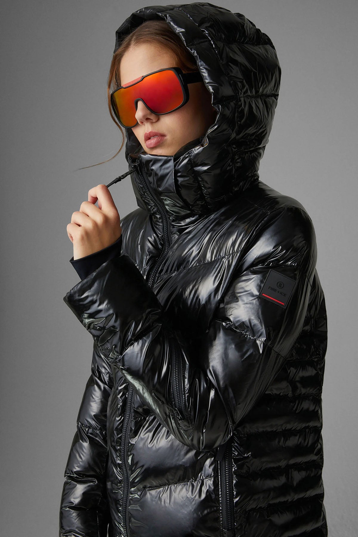 Bogner Aenny Kapüşonlu Parlak Uzun Puffer Mont-Libas Trendy Fashion Store