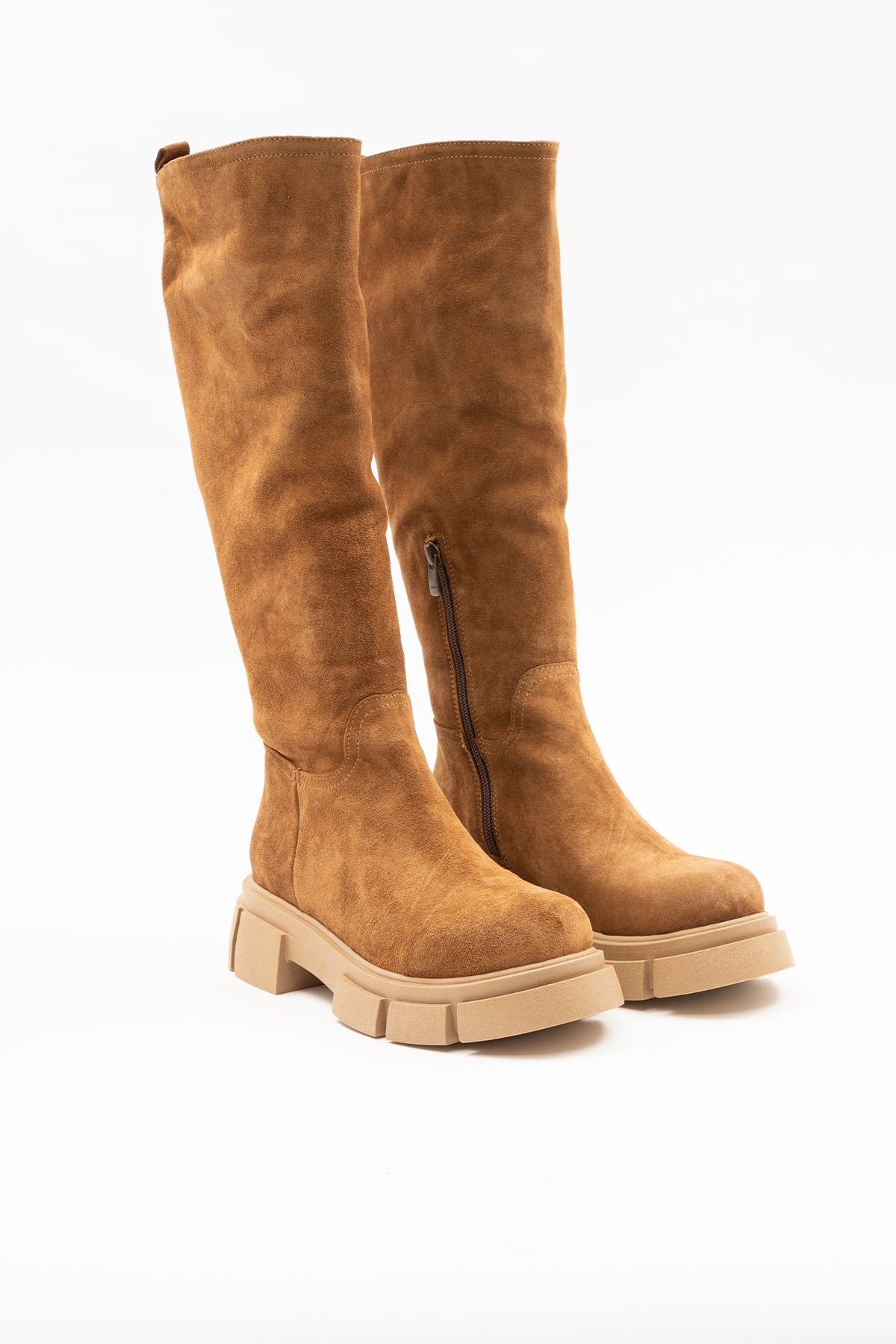 Albano Yarım Fermuarlı Süet Çizme-Libas Trendy Fashion Store