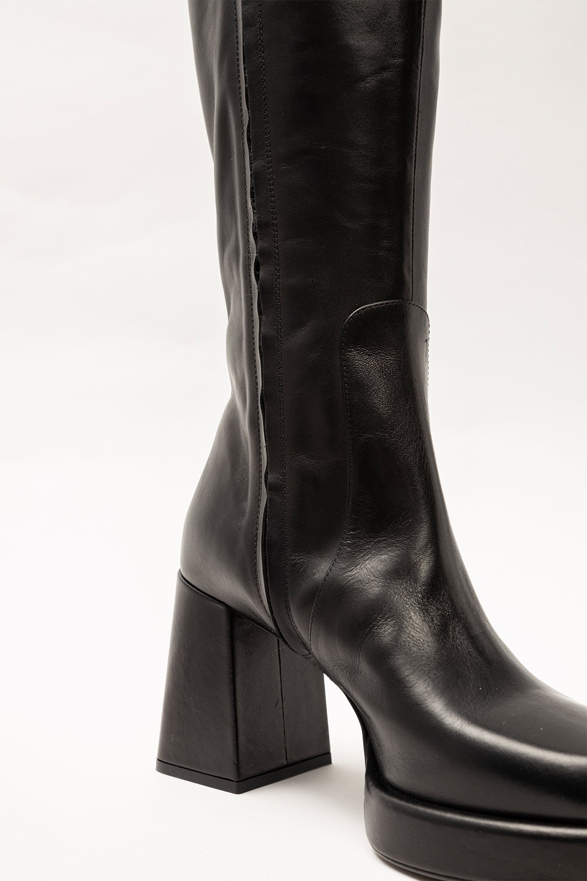Albano Kalın Topuk Ve Platformlu Deri Çizme-Libas Trendy Fashion Store