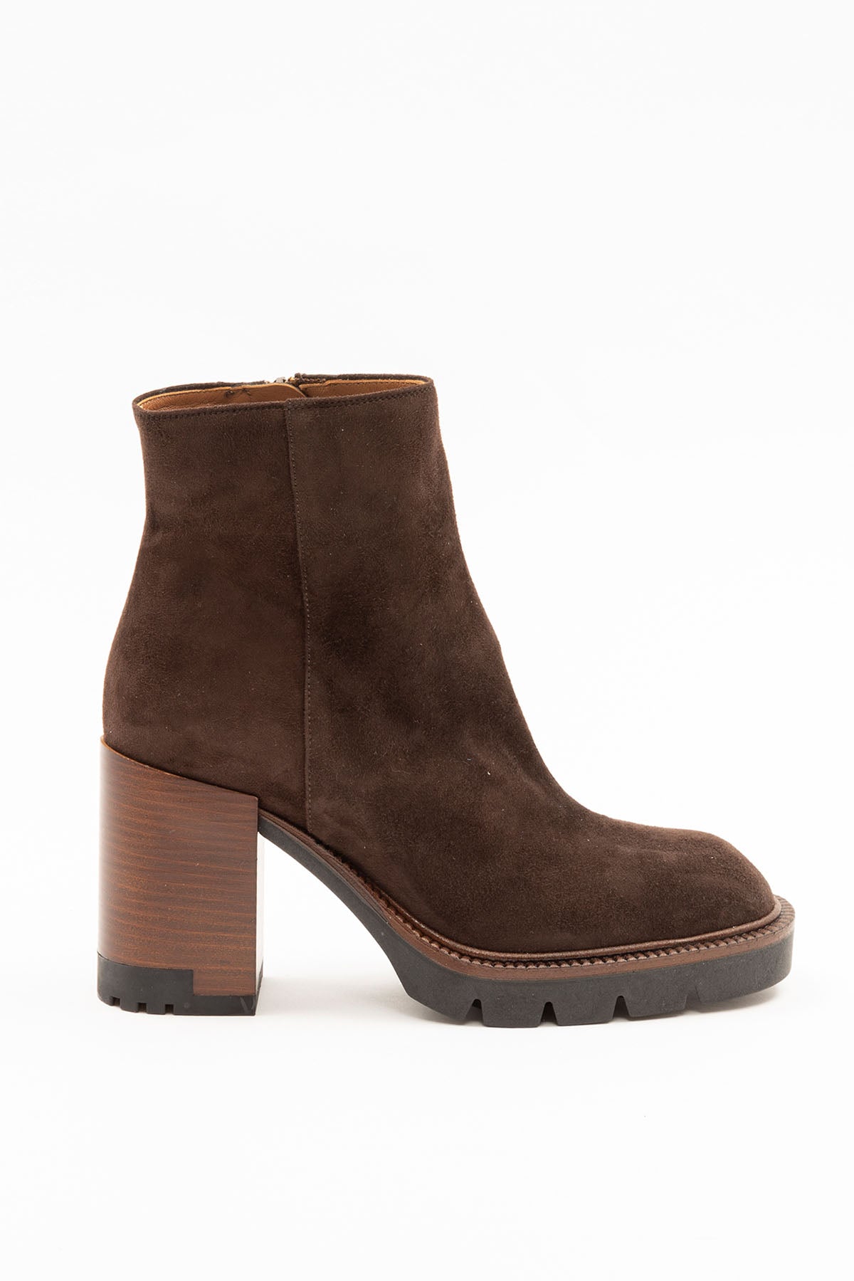 Albano Küt Burun Kalın Topuklu Süet Bot-Libas Trendy Fashion Store