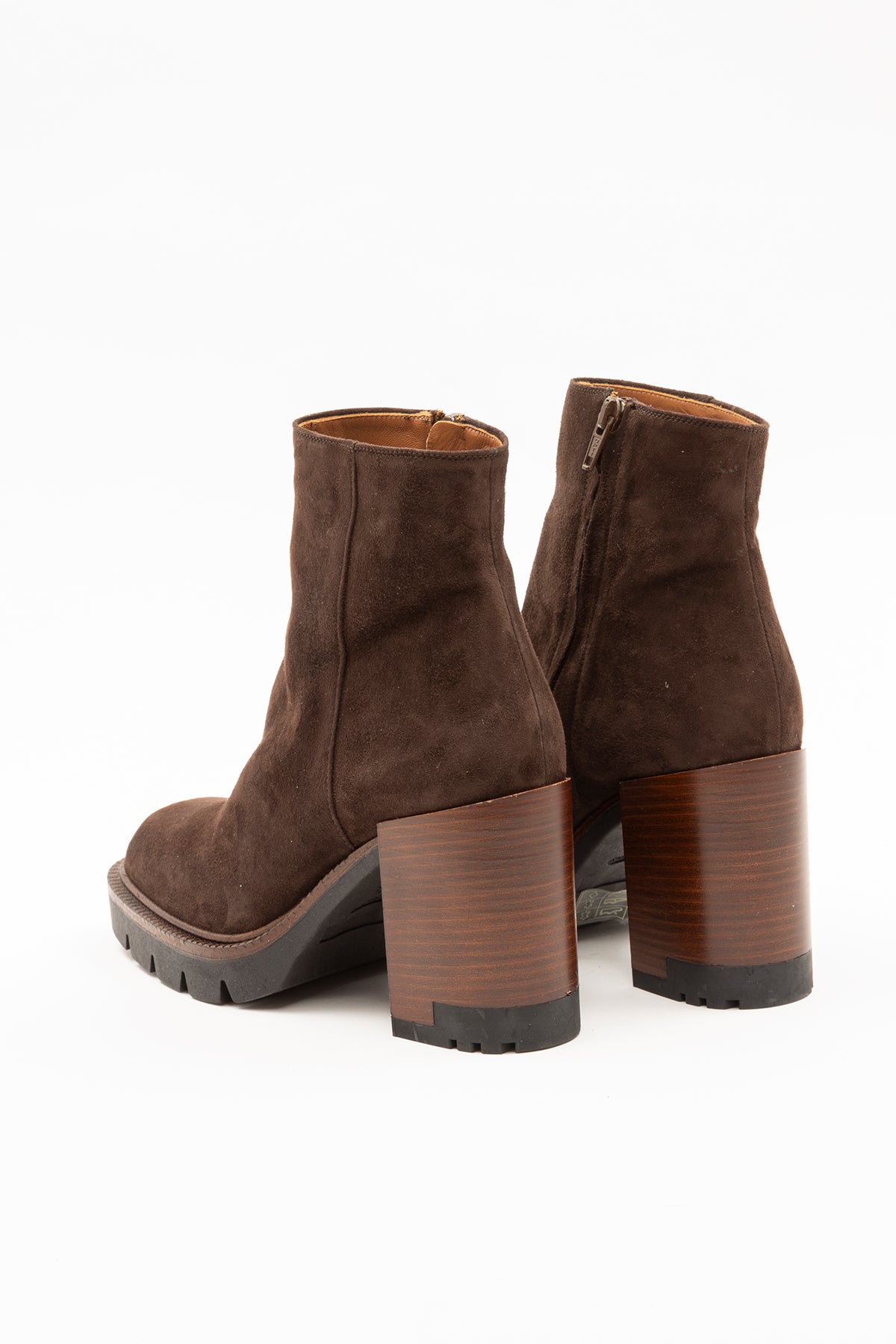 Albano Küt Burun Kalın Topuklu Süet Bot-Libas Trendy Fashion Store