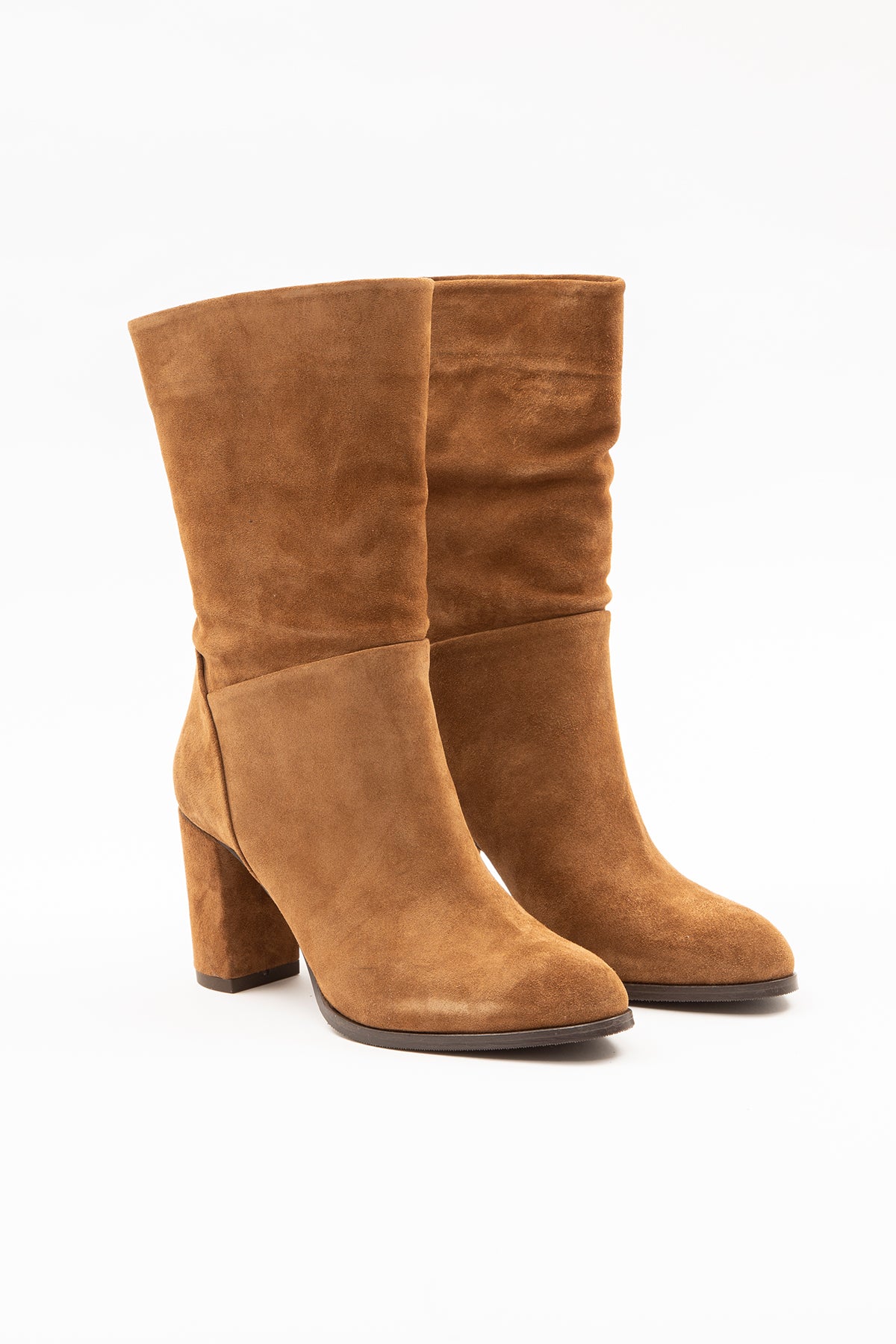 Albano Kalın Topuklu Süet Bot-Libas Trendy Fashion Store