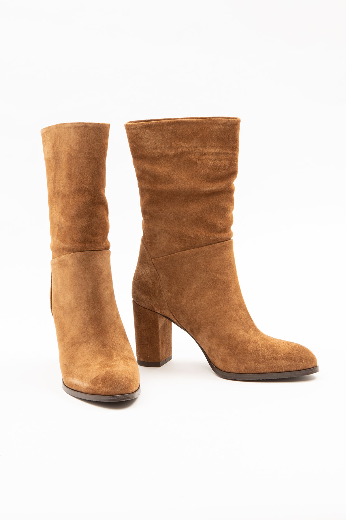 Albano Kalın Topuklu Süet Bot-Libas Trendy Fashion Store