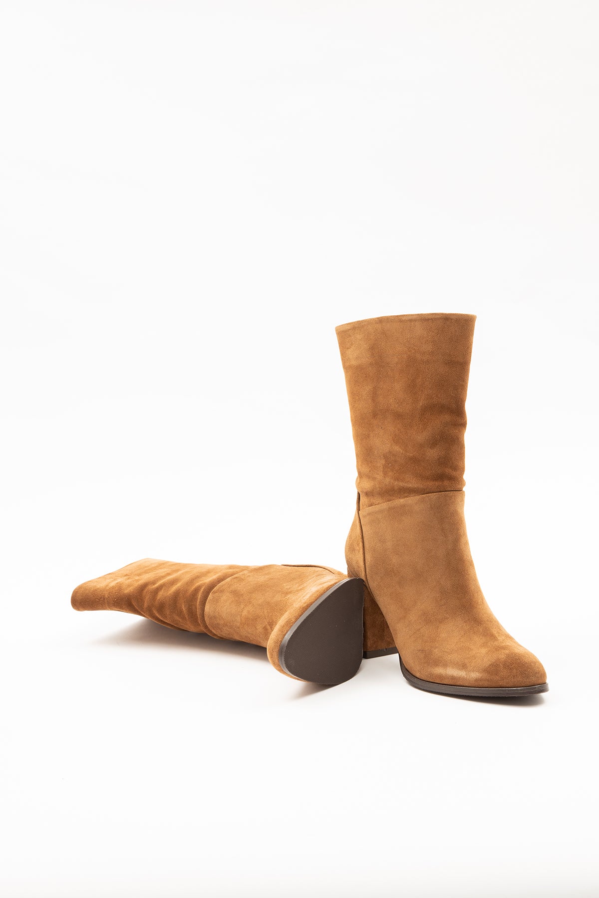 Albano Kalın Topuklu Süet Bot-Libas Trendy Fashion Store