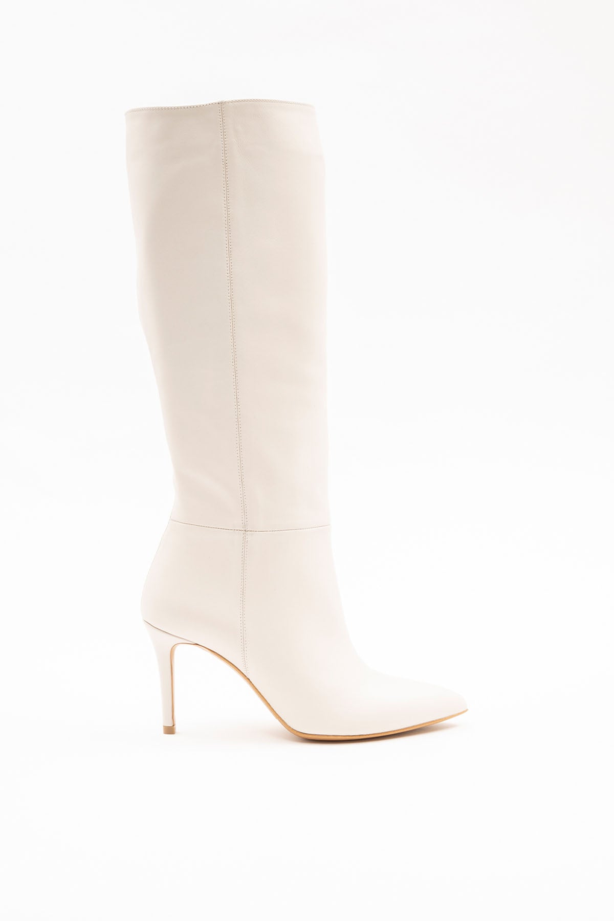 Albano İnce Topuklu Sivri Burun Deri Çizme-Libas Trendy Fashion Store