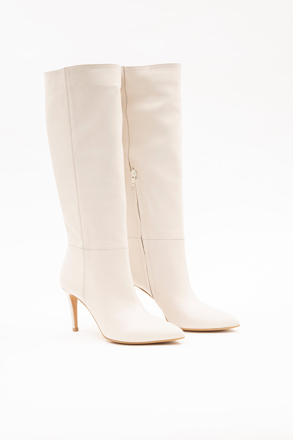 Albano İnce Topuklu Sivri Burun Deri Çizme-Libas Trendy Fashion Store