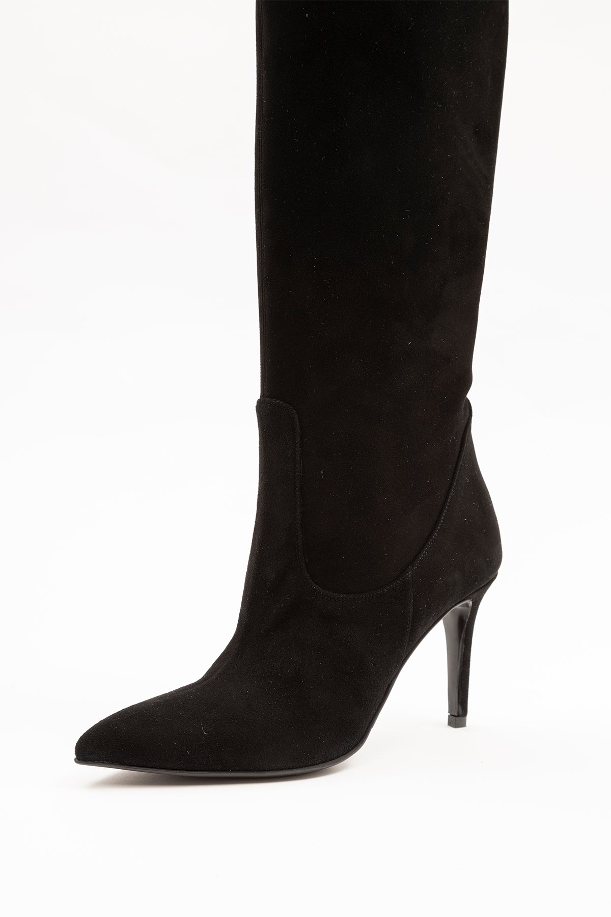 Albano İnce Topuklu Sivri Burun Süet Çizme-Libas Trendy Fashion Store