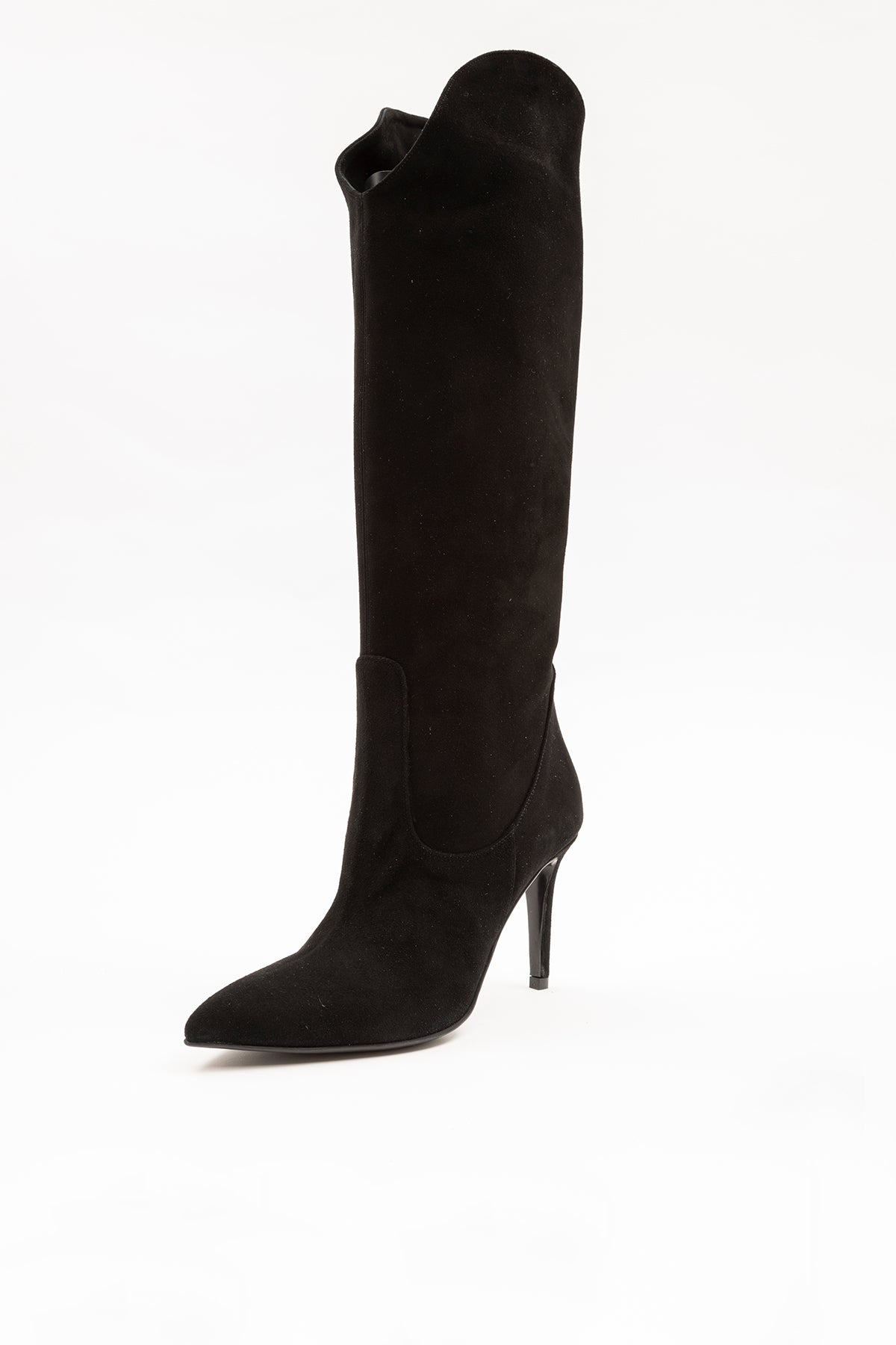Albano İnce Topuklu Sivri Burun Süet Çizme-Libas Trendy Fashion Store