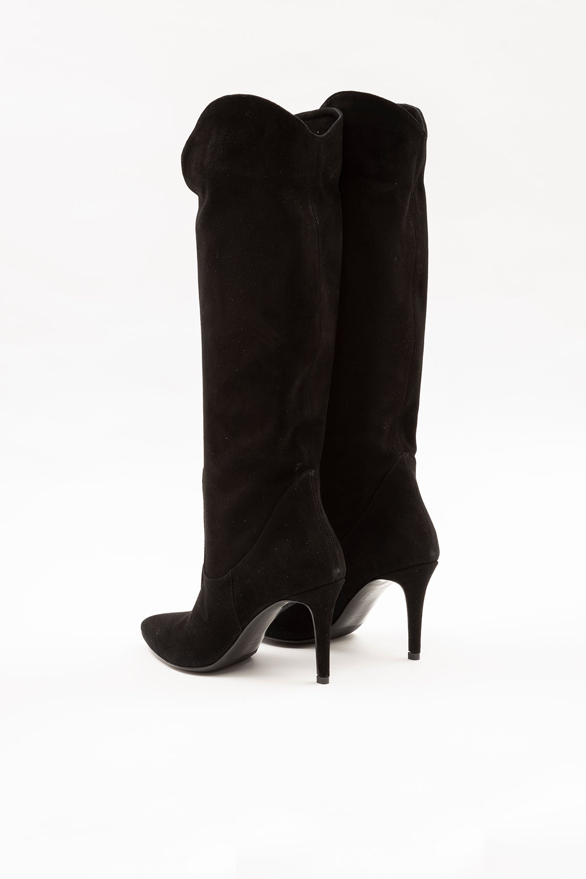 Albano İnce Topuklu Sivri Burun Süet Çizme-Libas Trendy Fashion Store