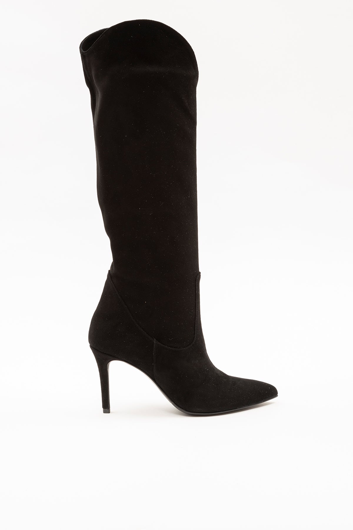 Albano İnce Topuklu Sivri Burun Süet Çizme-Libas Trendy Fashion Store