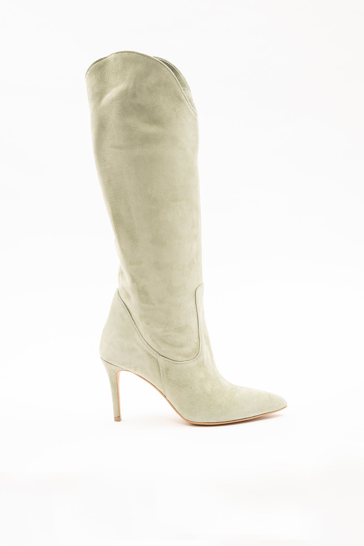Albano İnce Topuklu Sivri Burun Süet Çizme-Libas Trendy Fashion Store