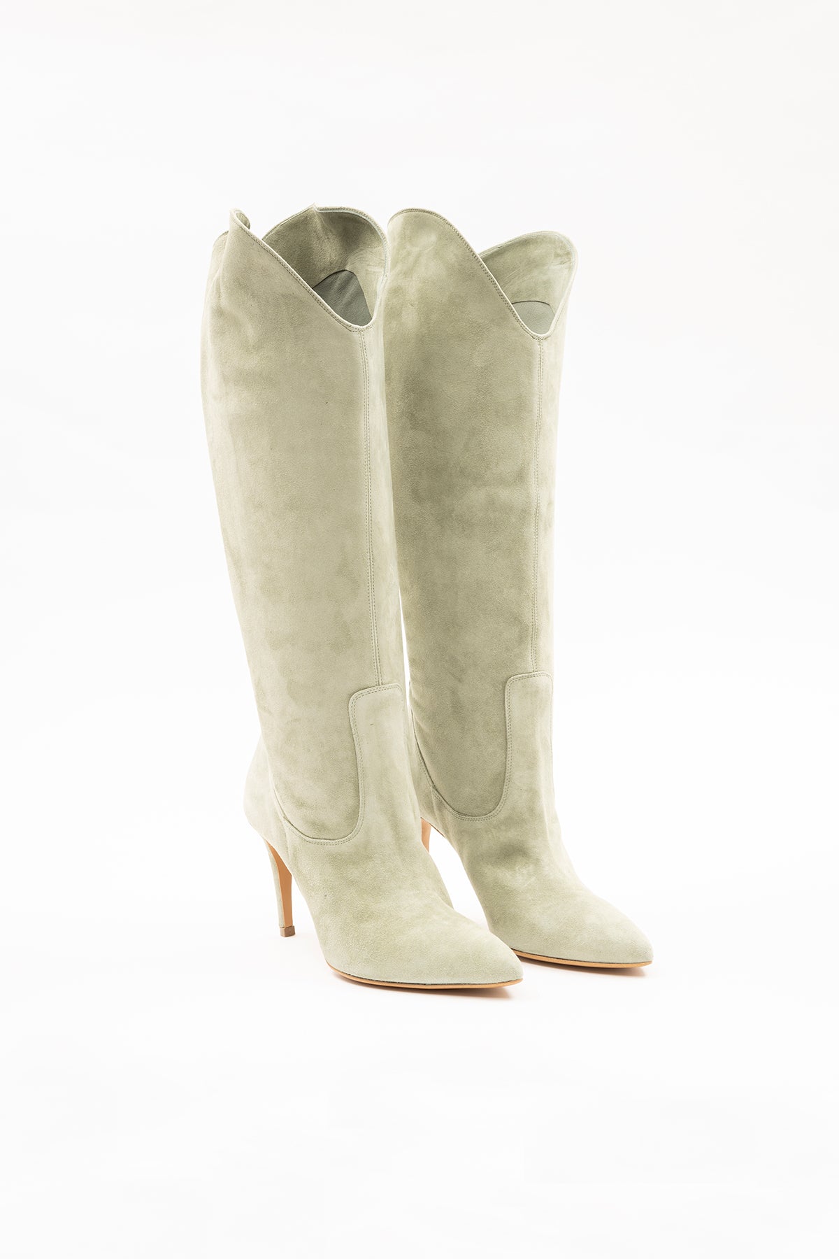 Albano İnce Topuklu Sivri Burun Süet Çizme-Libas Trendy Fashion Store