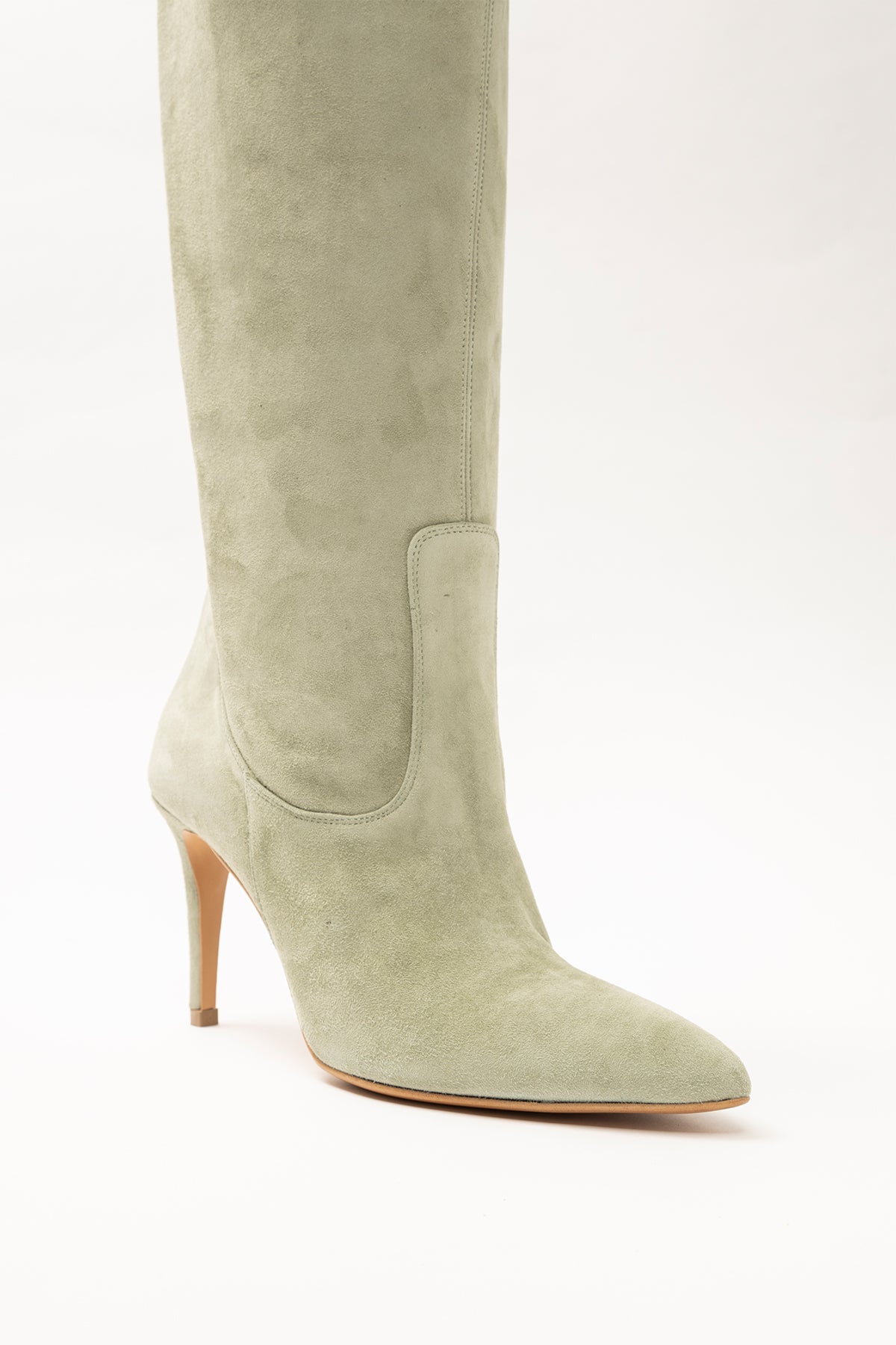 Albano İnce Topuklu Sivri Burun Süet Çizme-Libas Trendy Fashion Store