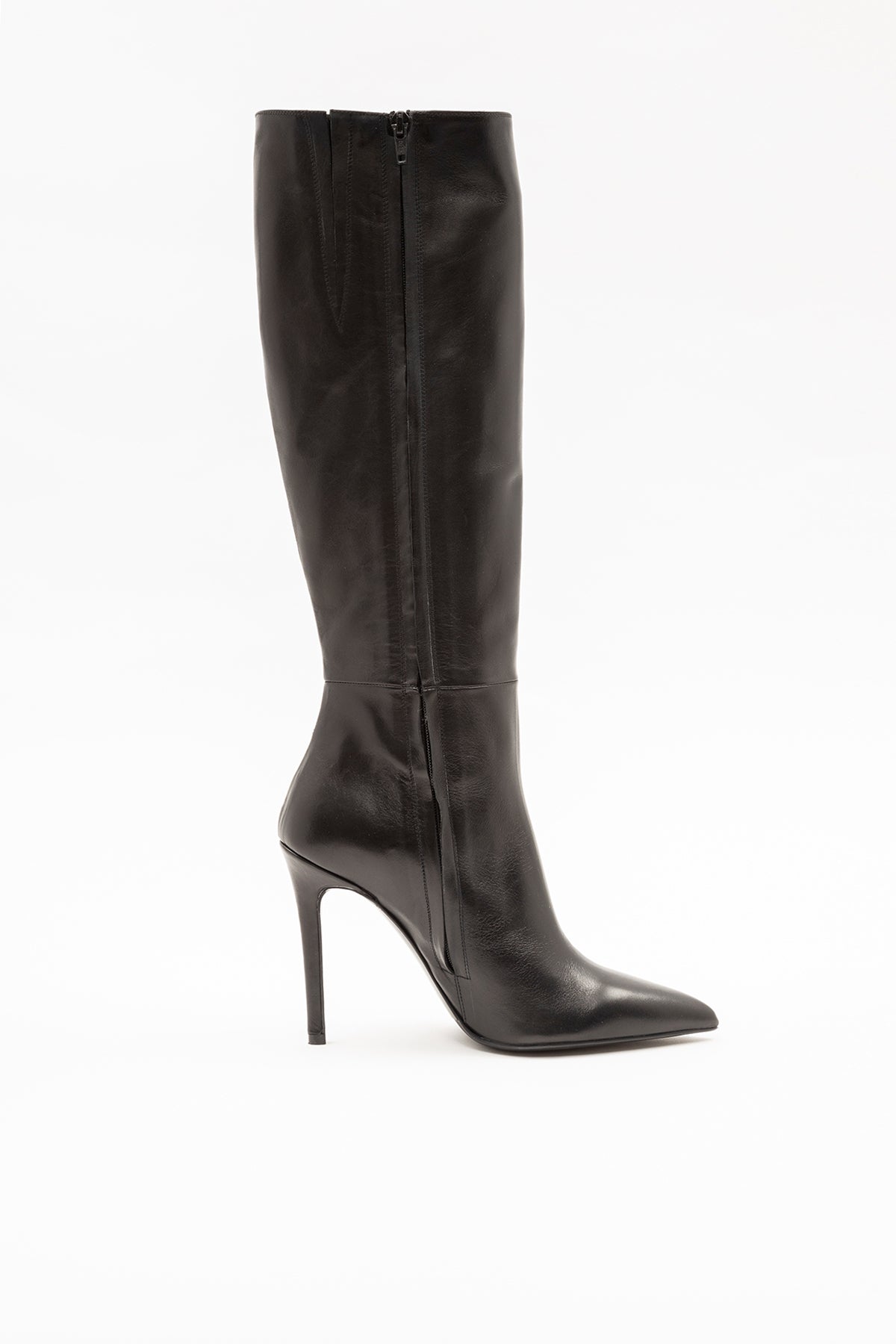Albano İnce Topuklu Sivri Burun Deri Çizme-Libas Trendy Fashion Store