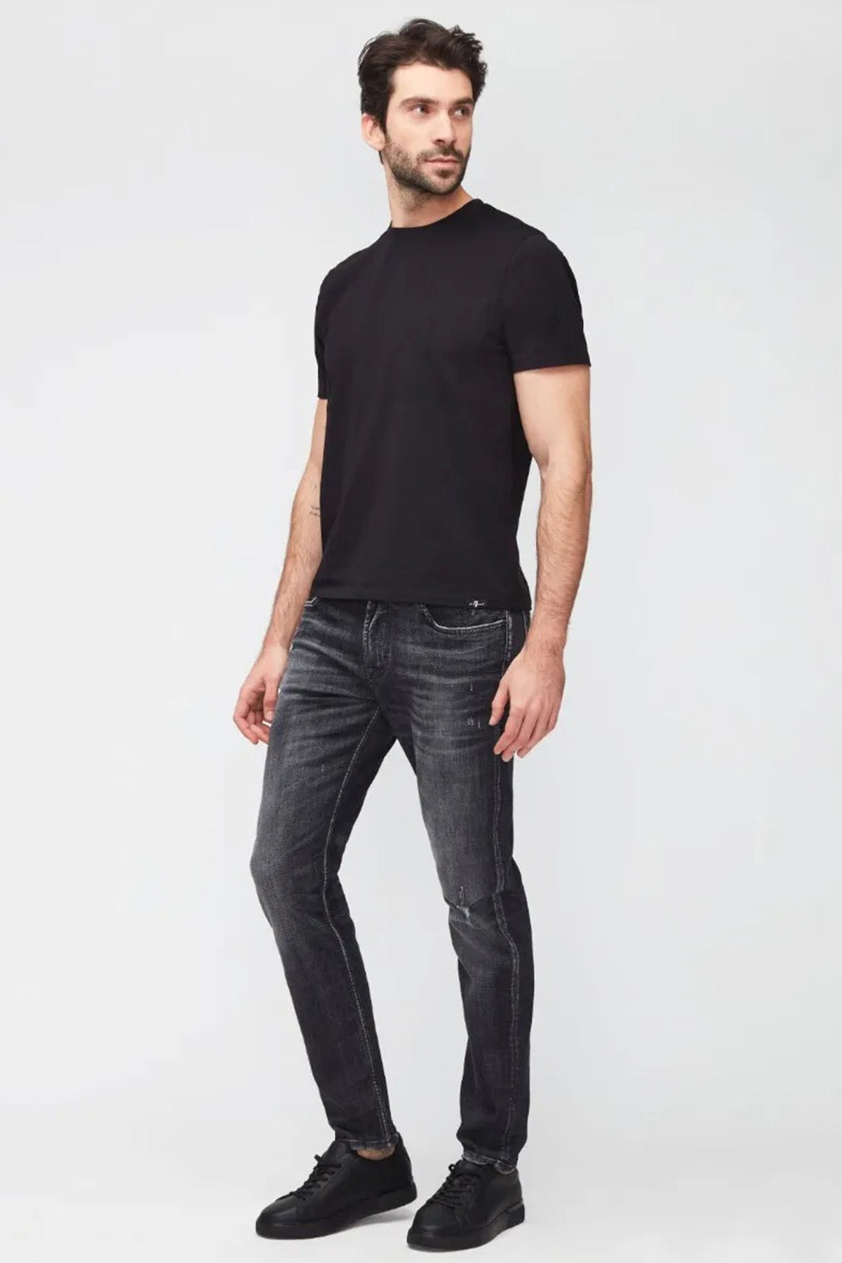 7 For All Mankind Yuvarlak Yaka Luxe Performance Streç T-shirt-Libas Trendy Fashion Store