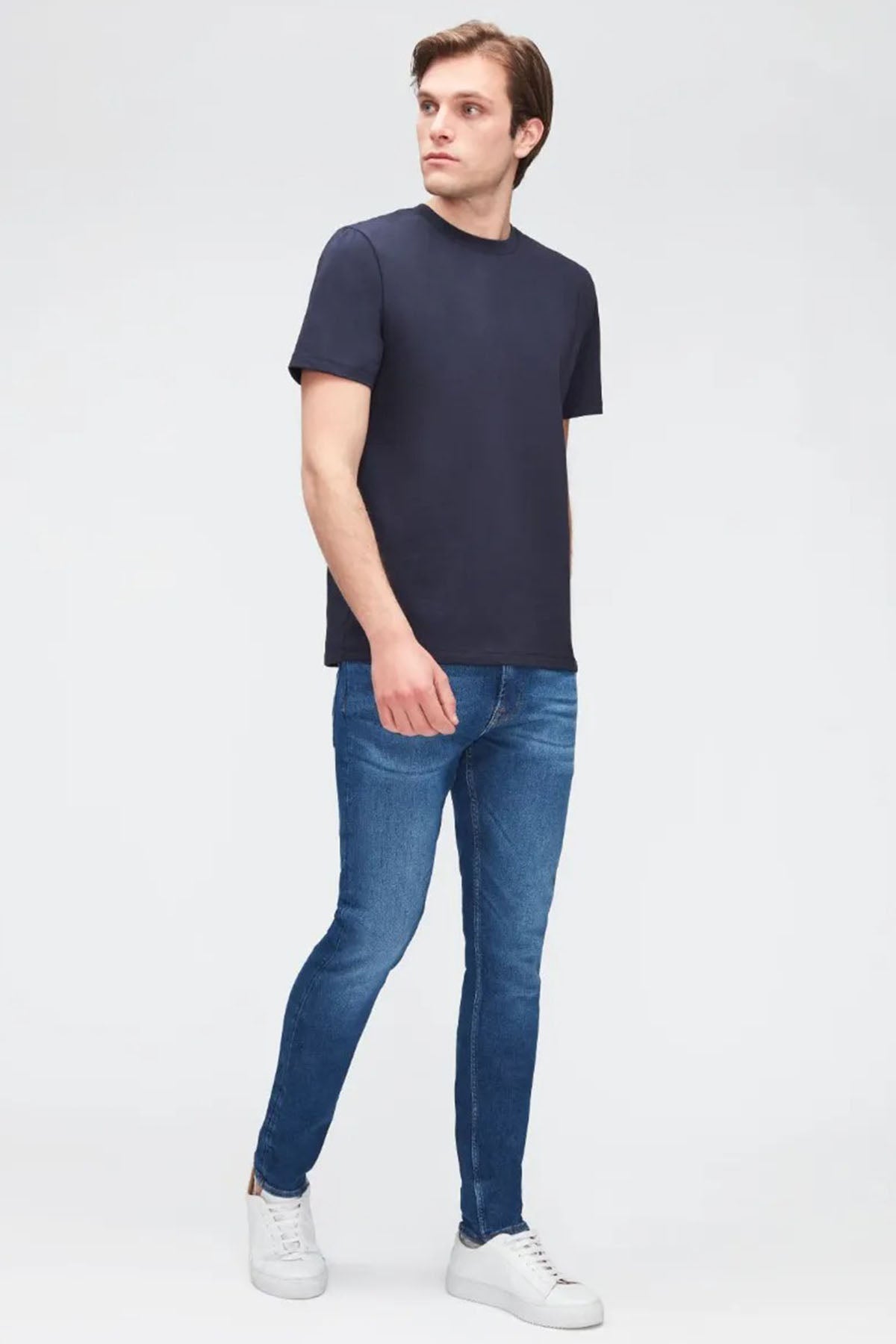 7 For All Mankind Yuvarlak Yaka Luxe Performance Streç T-shirt-Libas Trendy Fashion Store