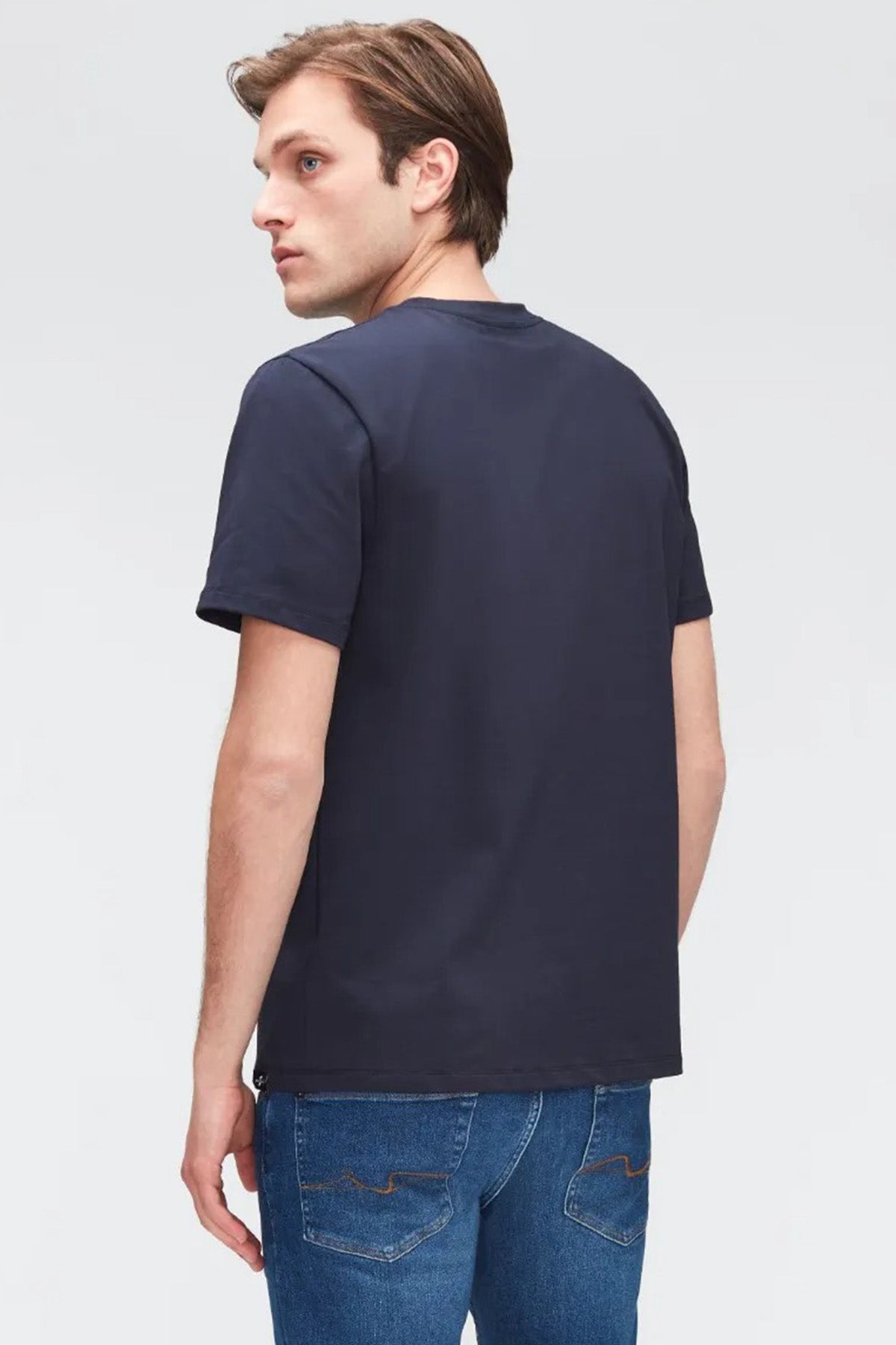 7 For All Mankind Yuvarlak Yaka Luxe Performance Streç T-shirt-Libas Trendy Fashion Store