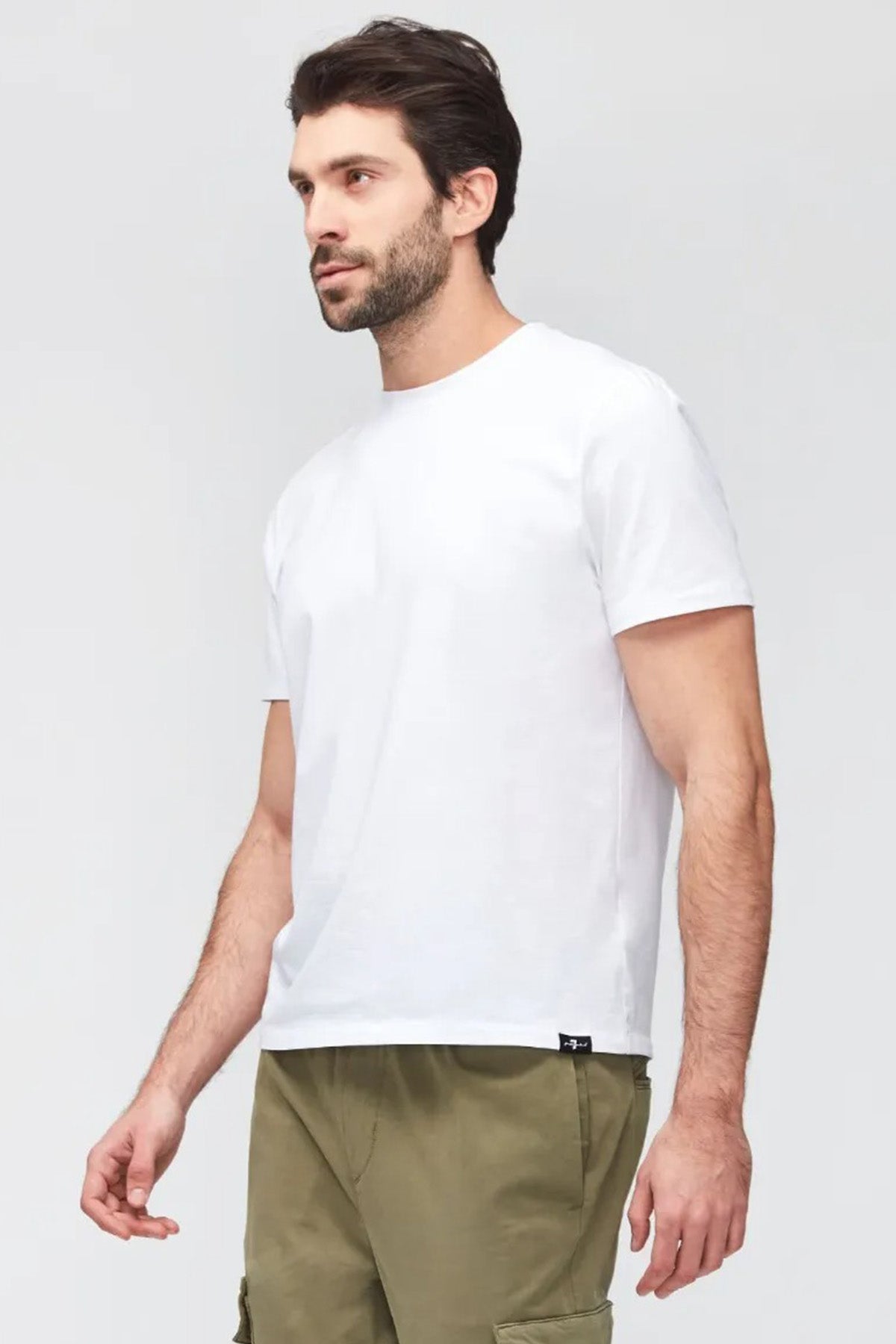 7 For All Mankind Yuvarlak Yaka Luxe Performance Streç T-shirt-Libas Trendy Fashion Store