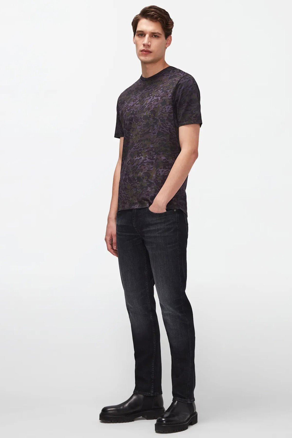 7 For All Mankind Yuvarlak Yaka Kamuflaj T-shirt-Libas Trendy Fashion Store