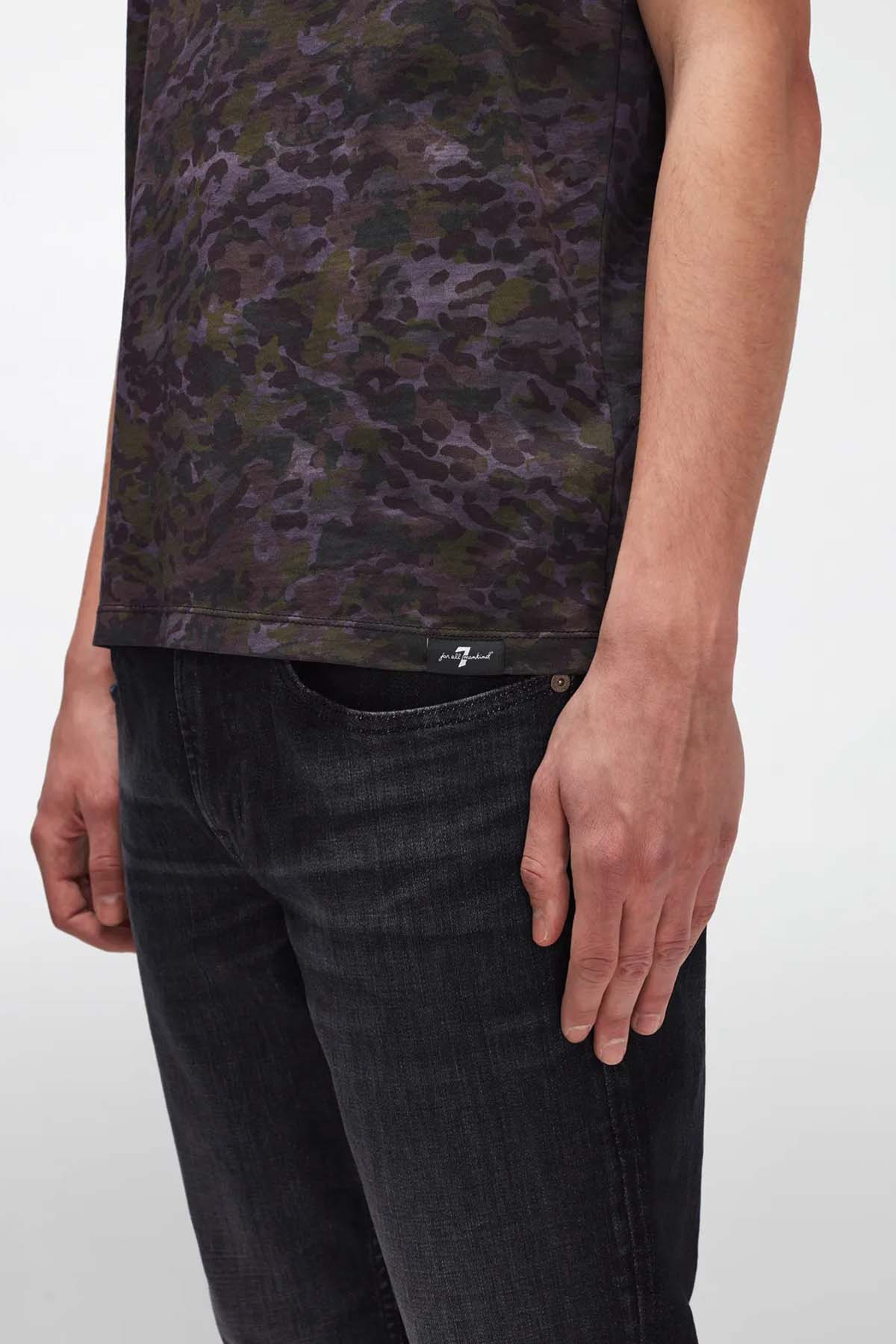 7 For All Mankind Yuvarlak Yaka Kamuflaj T-shirt-Libas Trendy Fashion Store