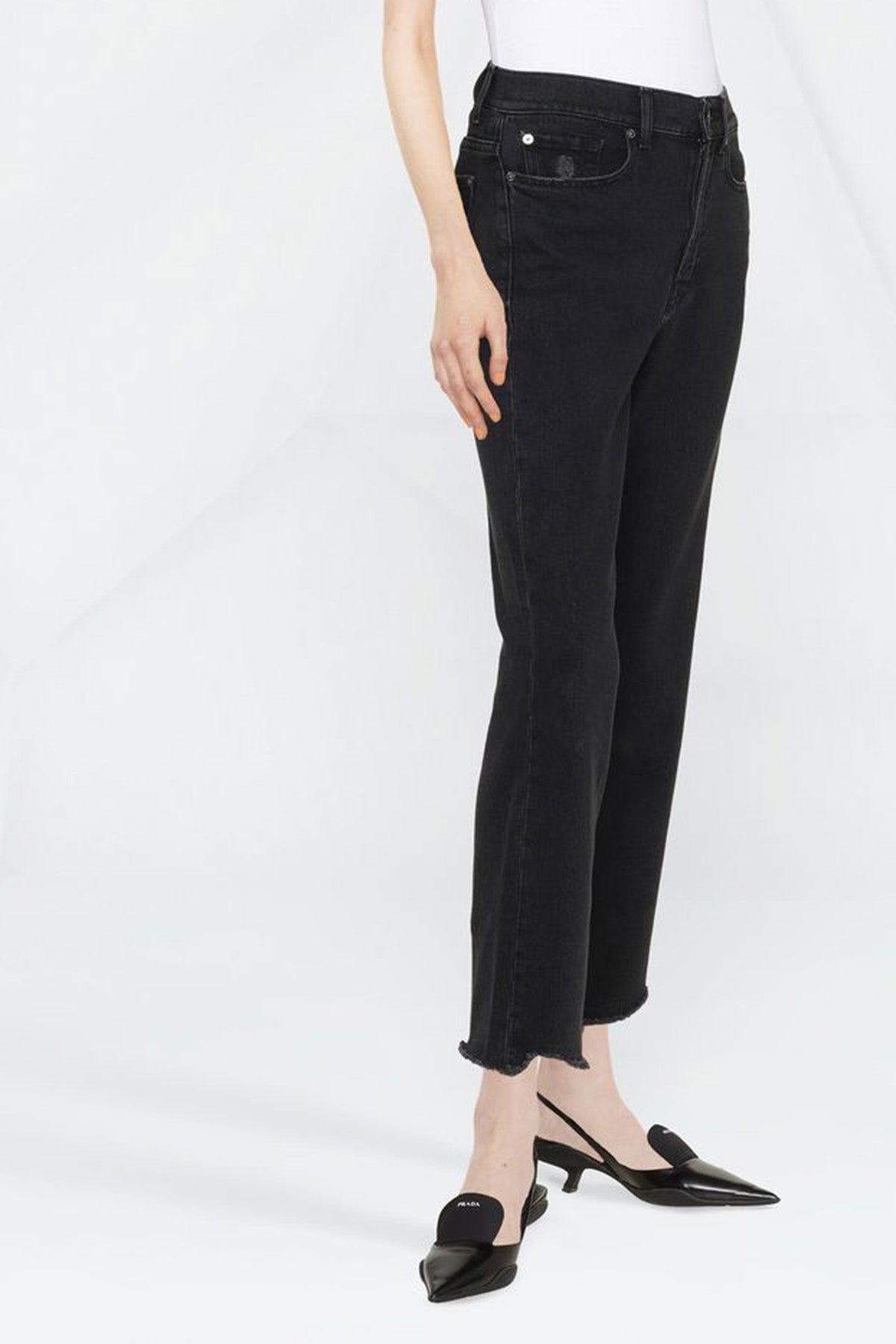 7 For All Mankind Logan Stovepipe Yüksek Bel Crop Paça Jeans-Libas Trendy Fashion Store