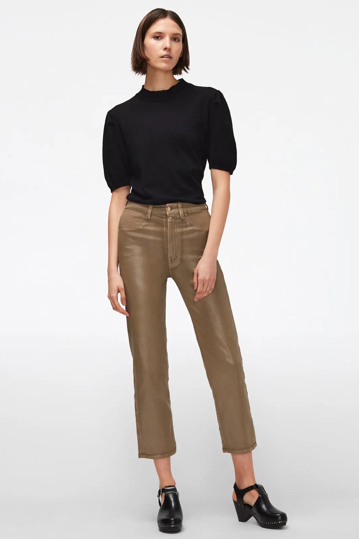 7 For All Mankind Logan Stovepipe Yüksek Bel Crop Paça Jeans-Libas Trendy Fashion Store