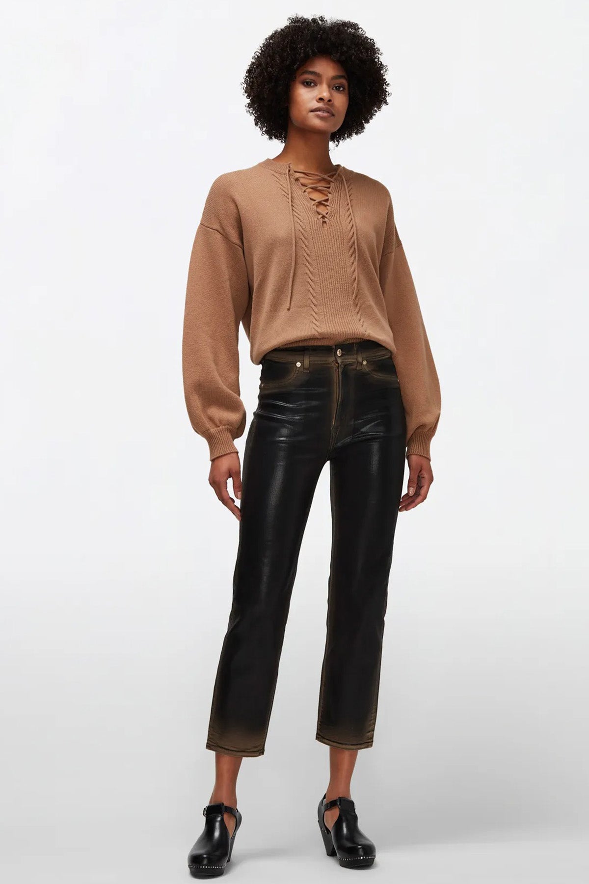 7 For All Mankind Logan Stovepipe Yüksek Bel Crop Paça Jeans-Libas Trendy Fashion Store