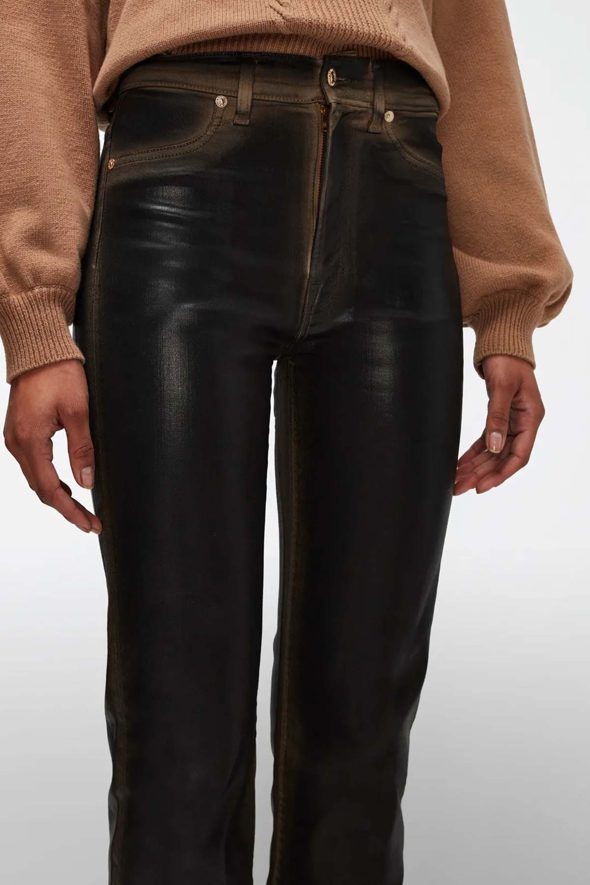 7 For All Mankind Logan Stovepipe Yüksek Bel Crop Paça Jeans-Libas Trendy Fashion Store