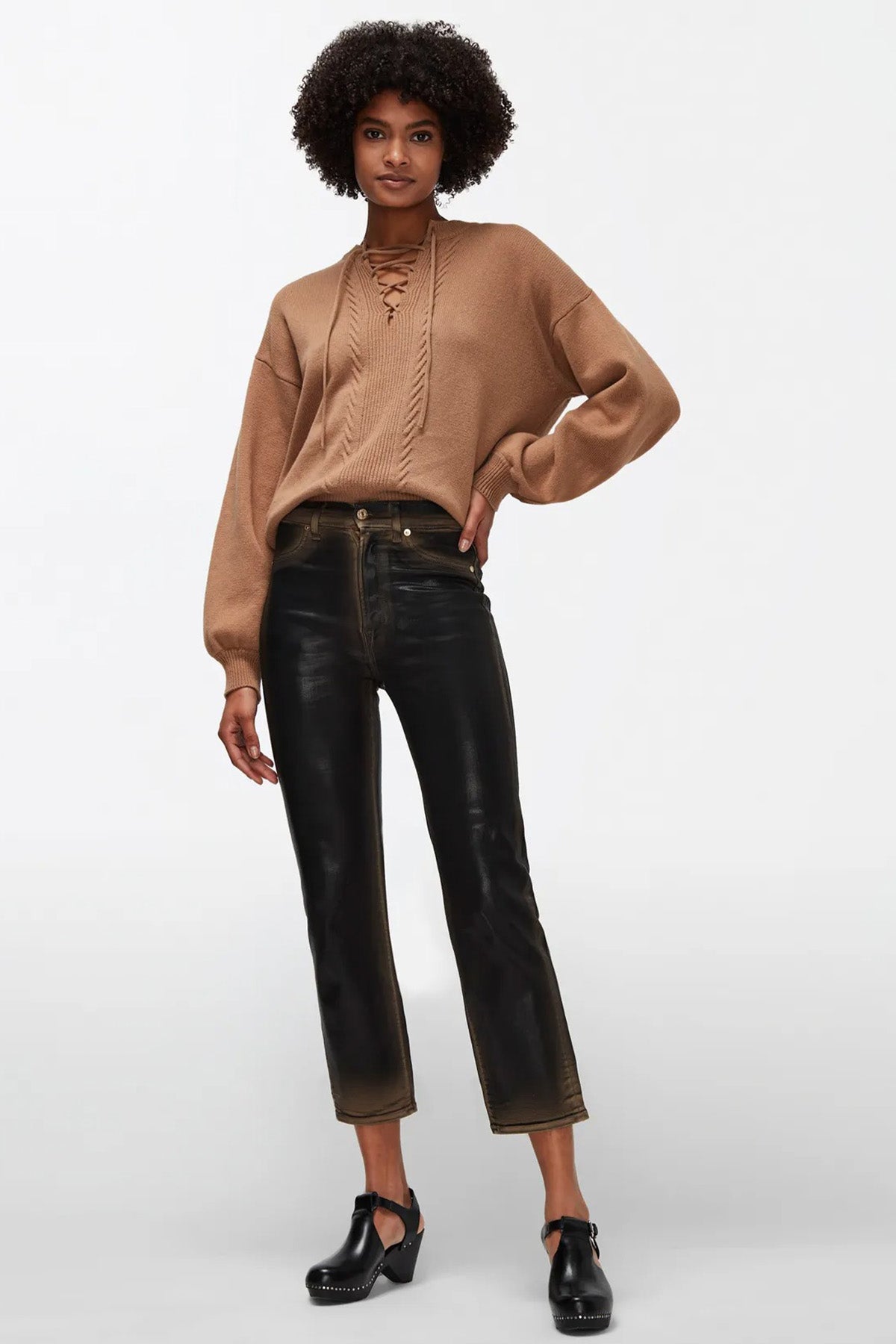 7 For All Mankind Logan Stovepipe Yüksek Bel Crop Paça Jeans-Libas Trendy Fashion Store