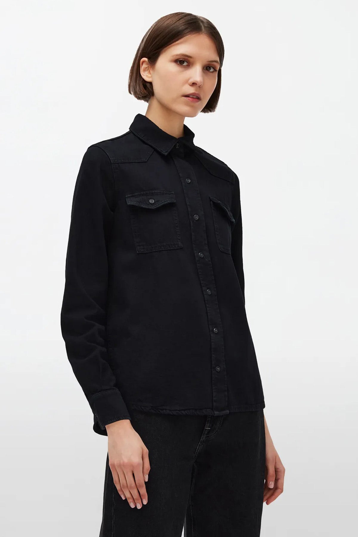 7 For All Mankind Kapak Cepli Denim Gömlek-Libas Trendy Fashion Store