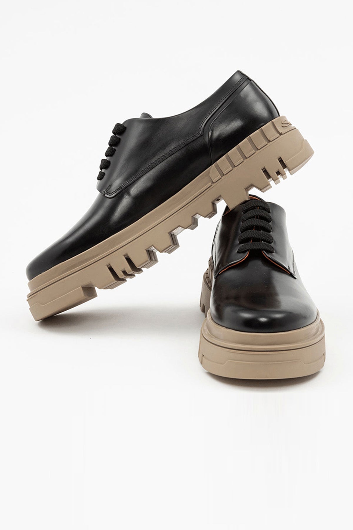 Santoni Kontrast Tabanlı Deri Casual Ayakkabı