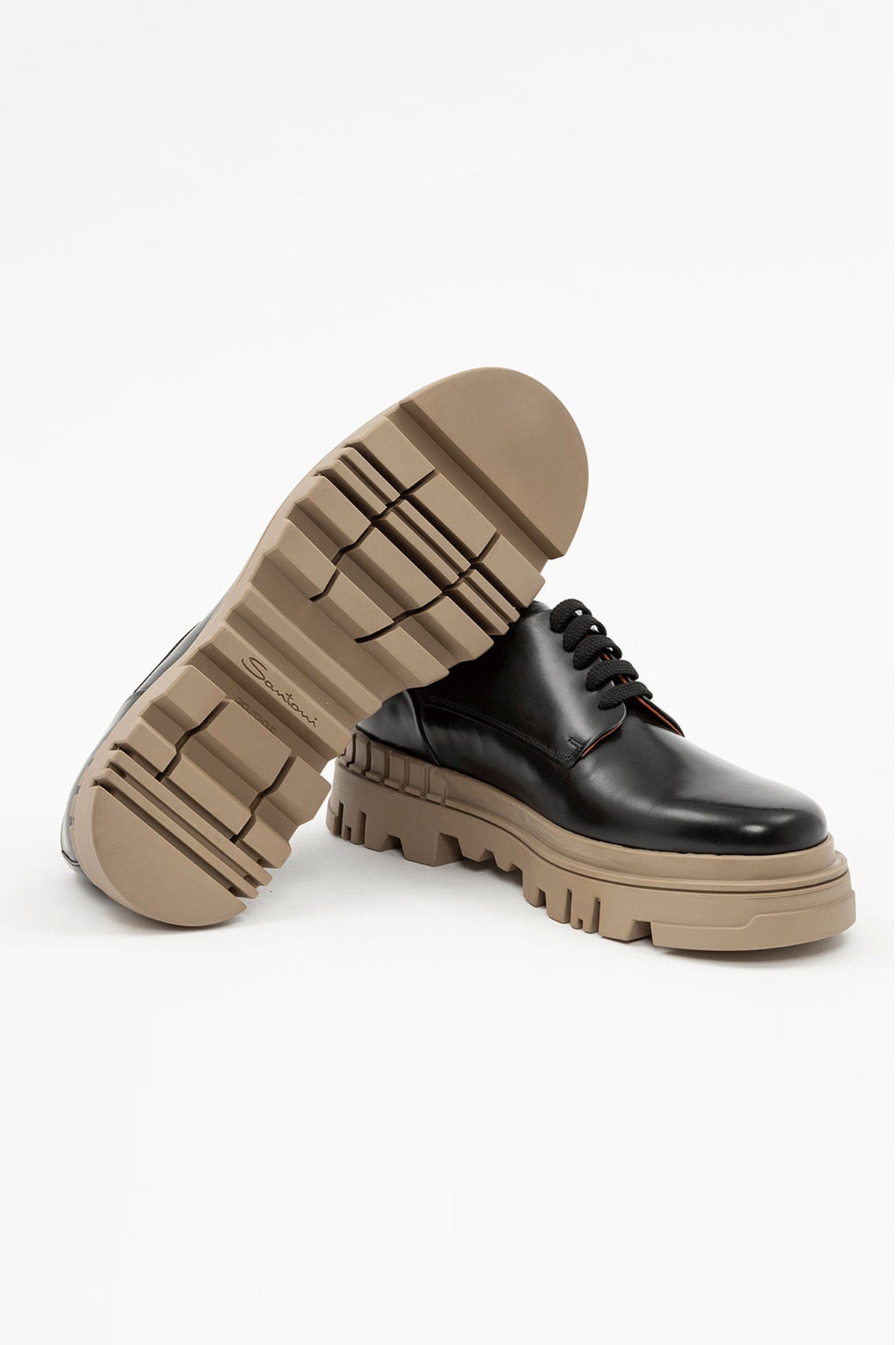 Santoni Kontrast Tabanlı Deri Casual Ayakkabı