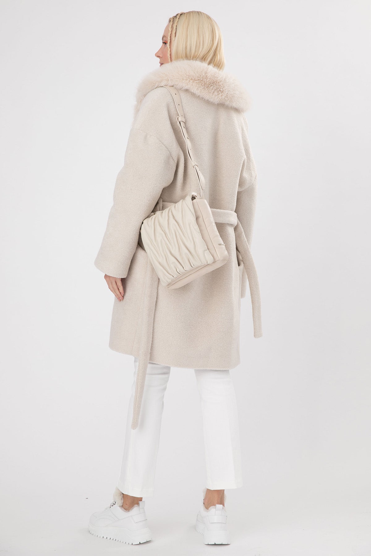 Vic Matie Deri Büzgülü Omuz Çantası-Libas Trendy Fashion Store