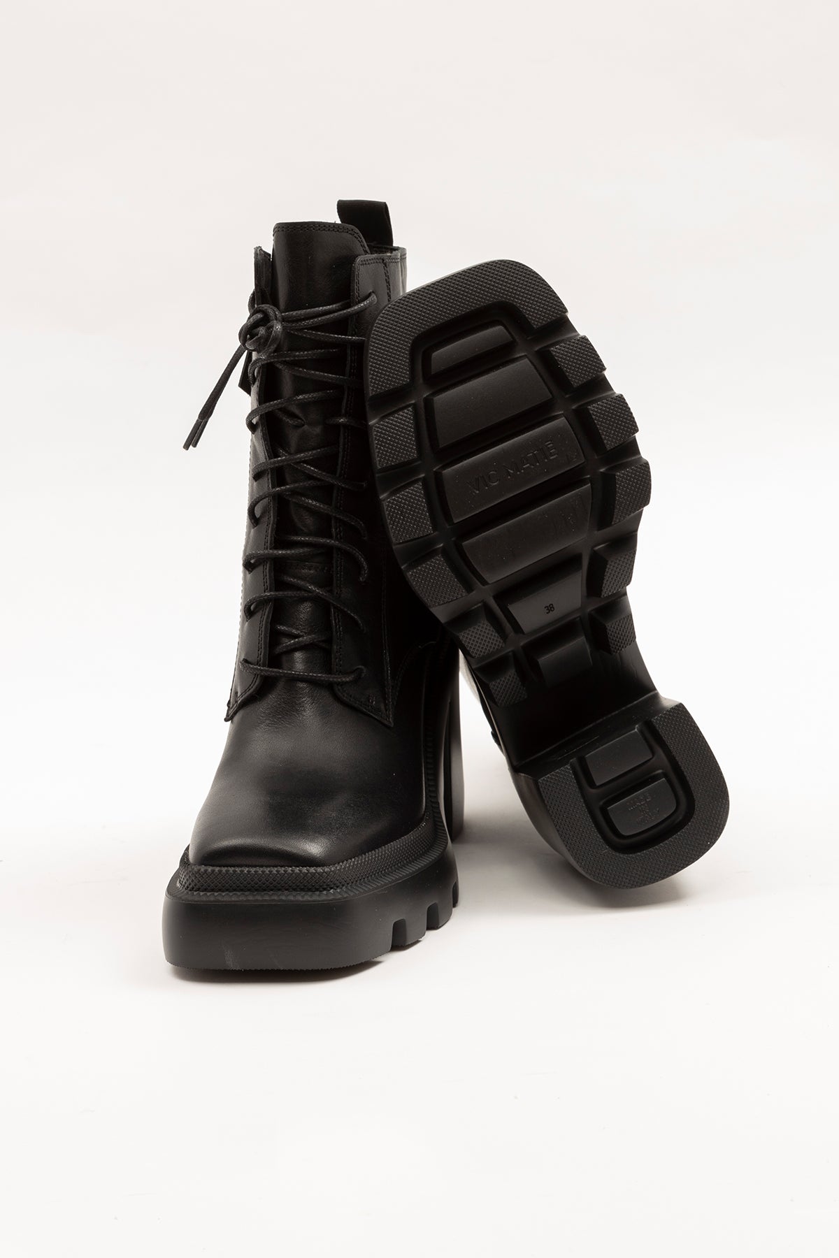 Vic Matie Küt Burun Yandan Fermuarlı Deri Postal Bot-Libas Trendy Fashion Store