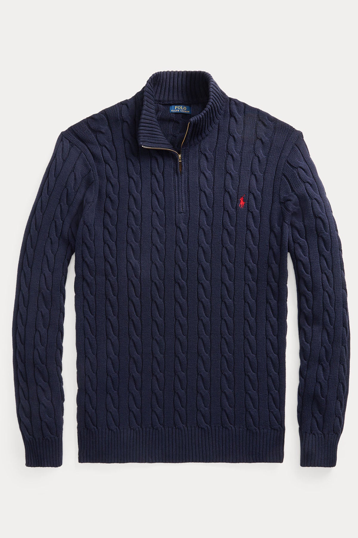 Polo Ralph Lauren Yarım Fermuarlı Dik Yaka Saç Örgü Triko-Libas Trendy Fashion Store