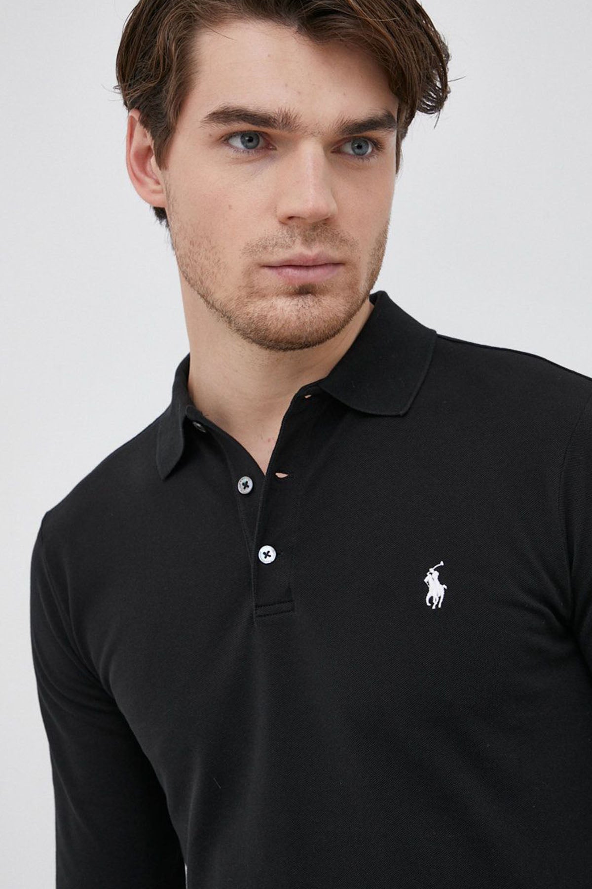 Polo Ralph Lauren Slim Fit Stretch Mesh Polo Yaka Uzun Kollu T-shirt-Libas Trendy Fashion Store