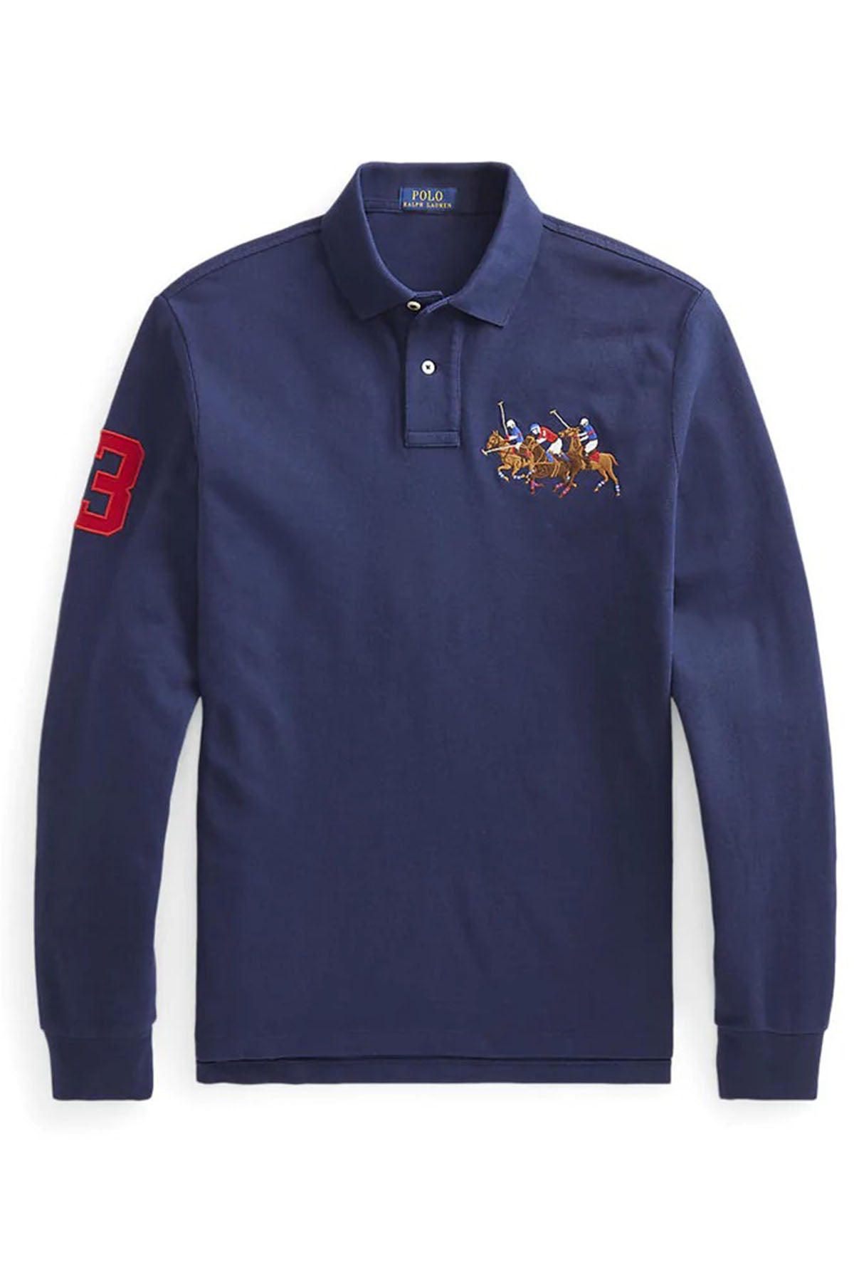 Polo Ralph Lauren Custom Slim Fit Triple Pony Logolu Polo Yaka T-shirt-Libas Trendy Fashion Store